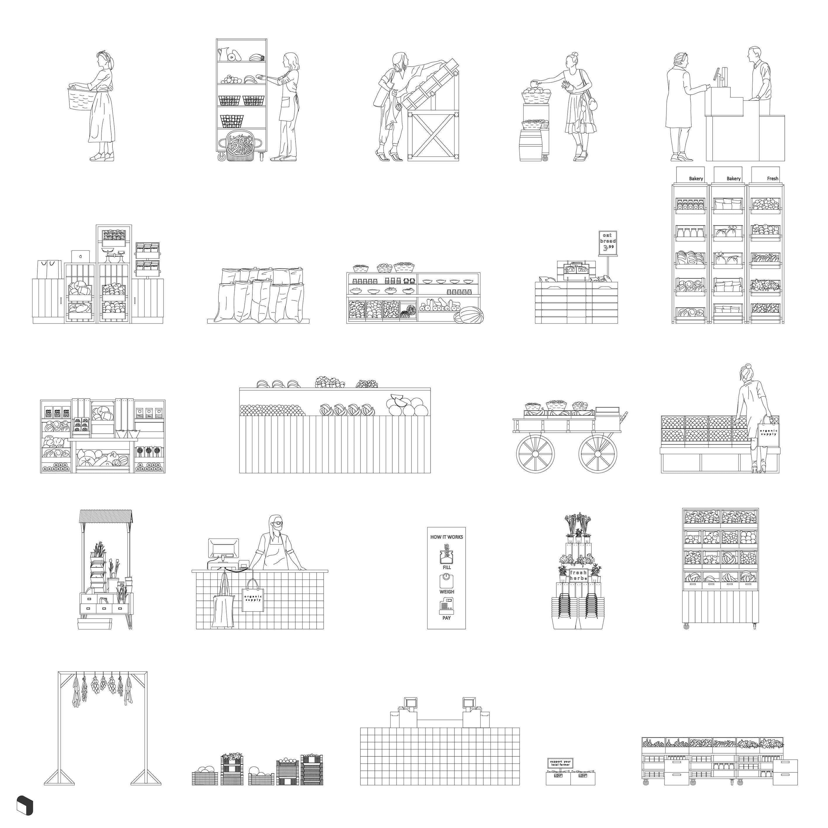 Cad Grocery Store DWG | Toffu Co