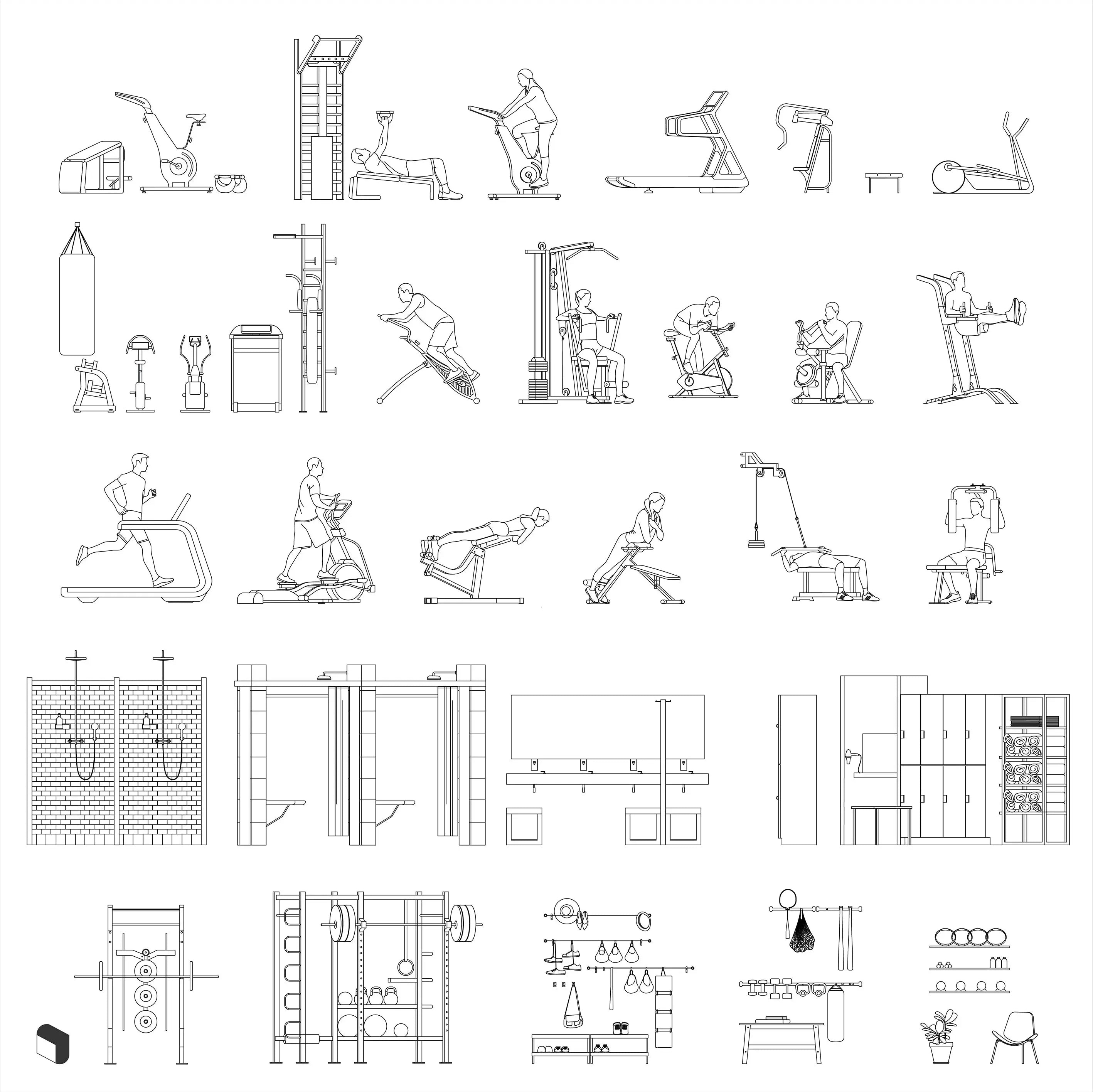 Cad Gym Digital Artwork drawings | Toffu Co