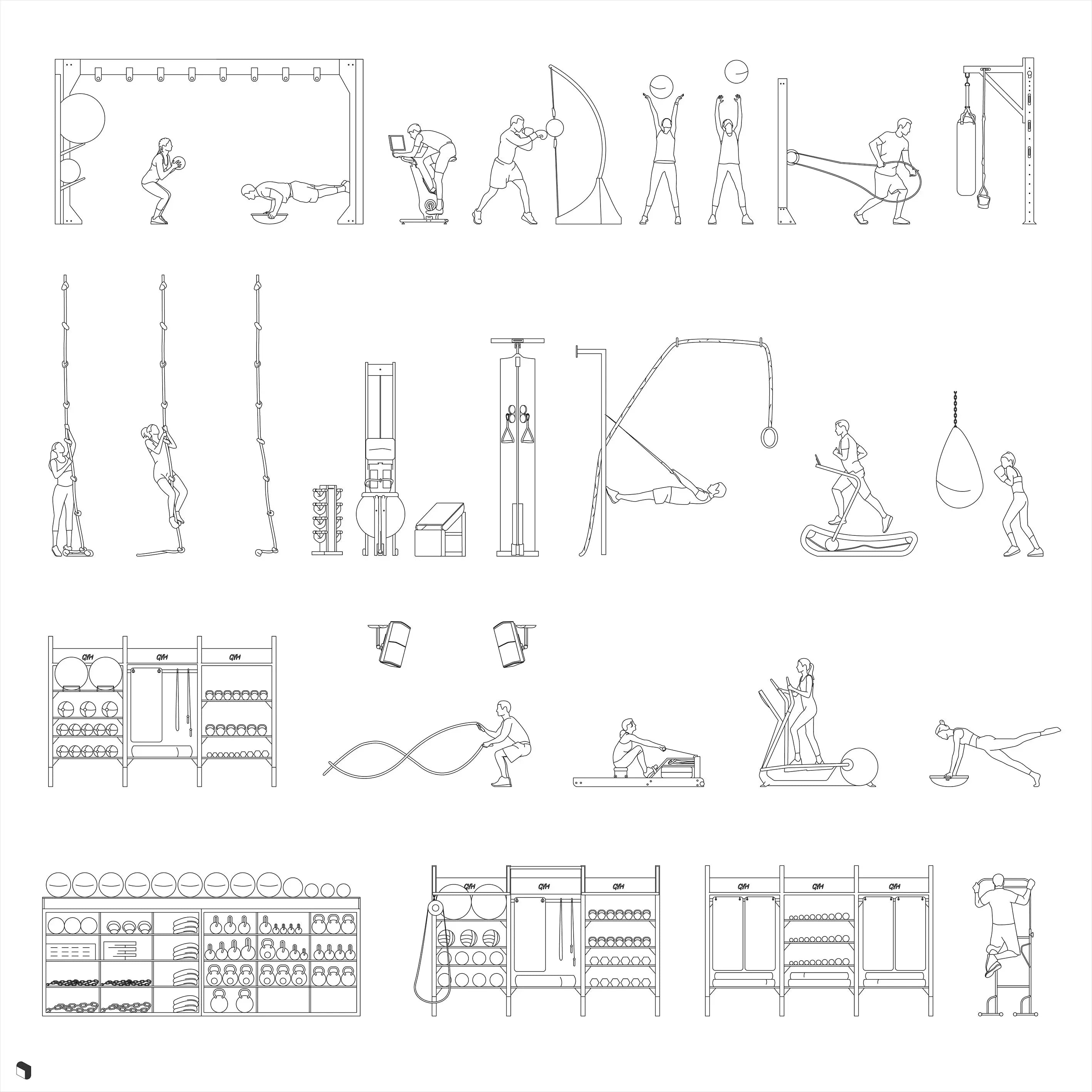 Cad Gym 2 Digital Artwork drawings | Toffu Co