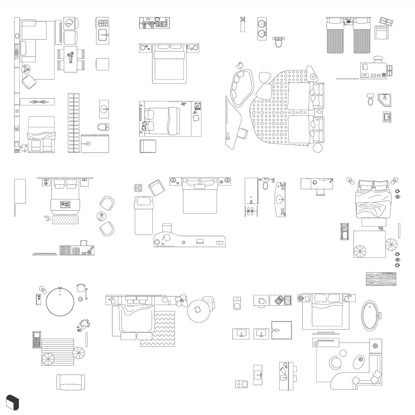 Cad Hotel Rooms Top View – Toffu Co