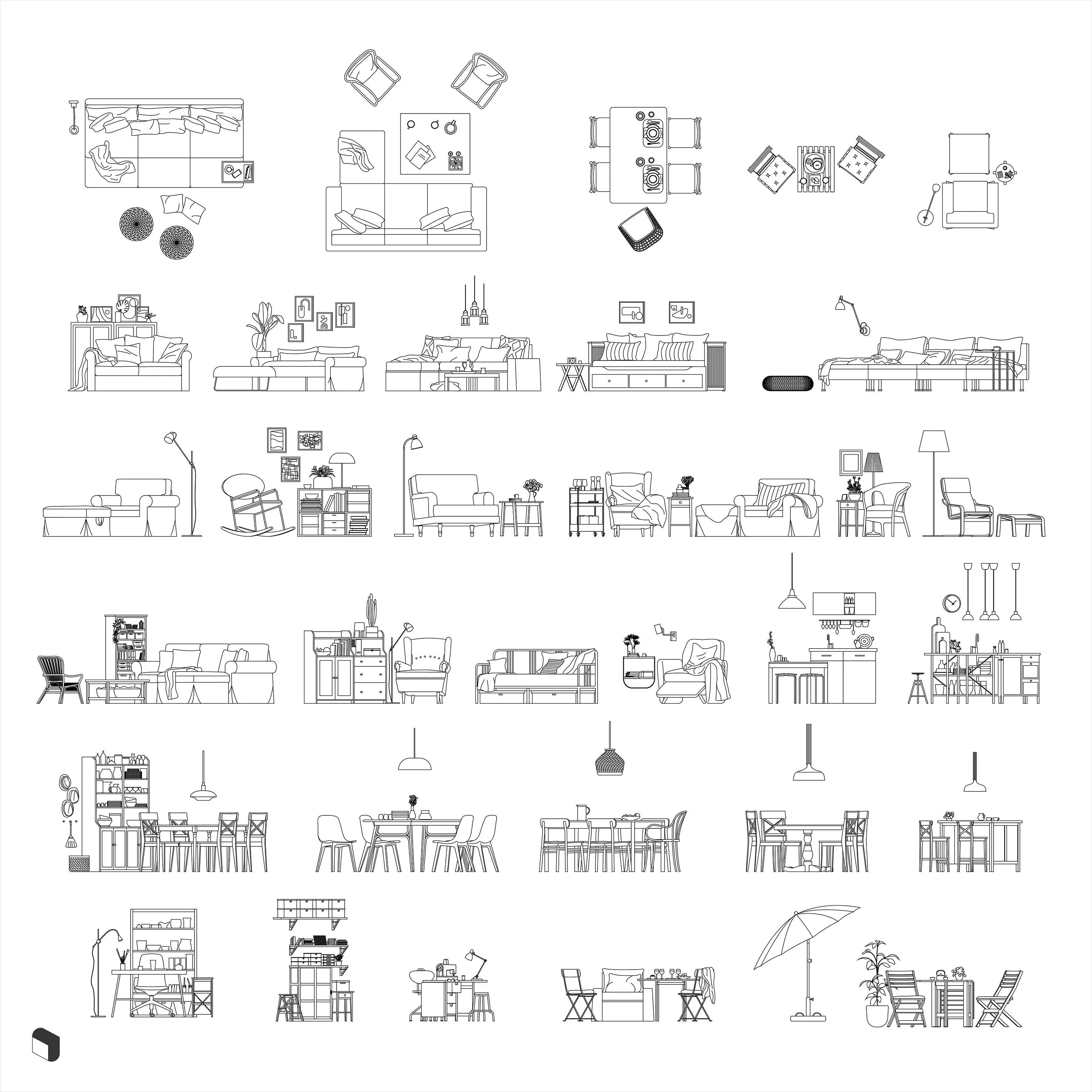 Cad Ikea Furniture Digital Artwork drawings | Toffu Co