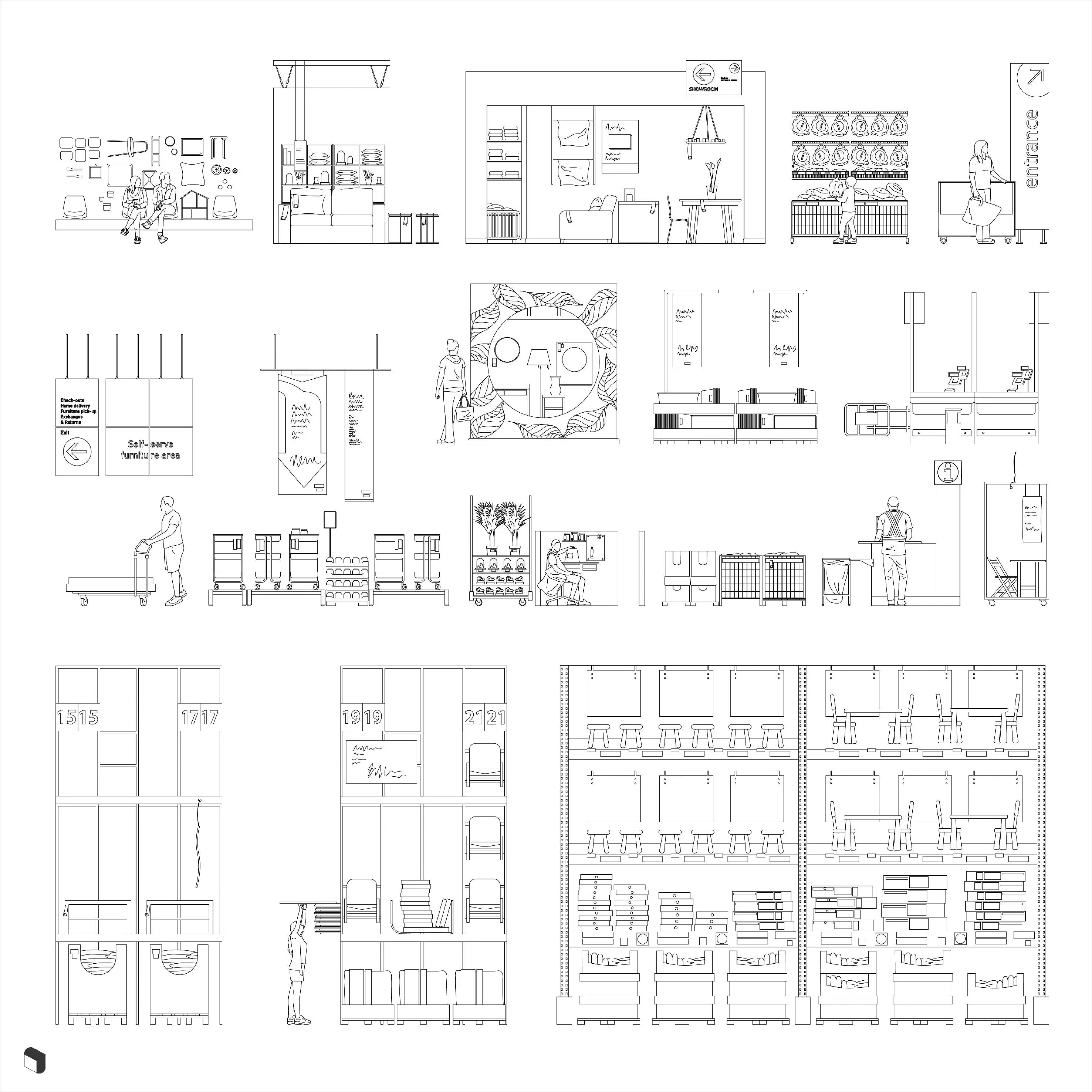 Cad Ikea Store Setups Digital Artwork drawings | Toffu Co