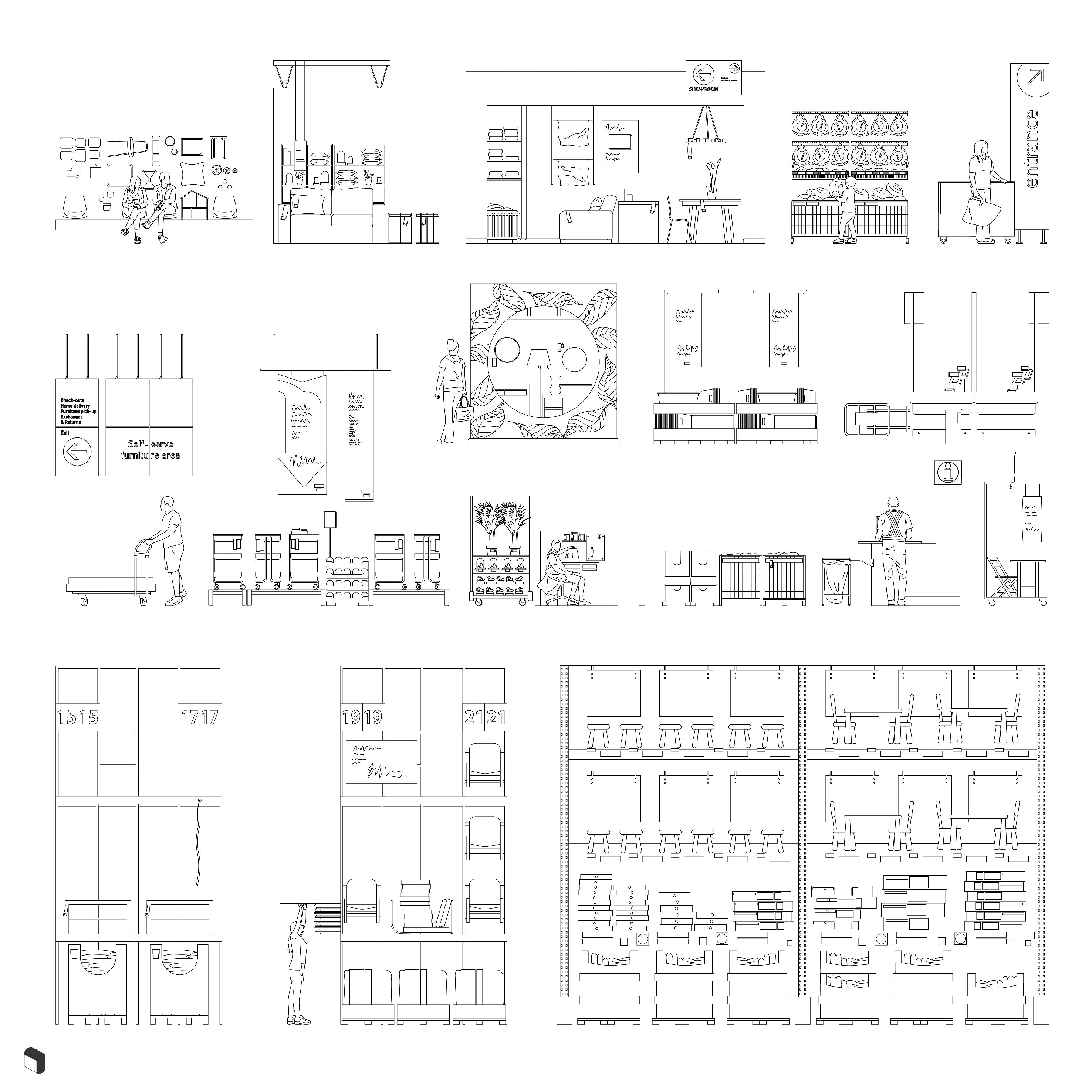 Cad Ikea Store Setups DWG | Toffu Co