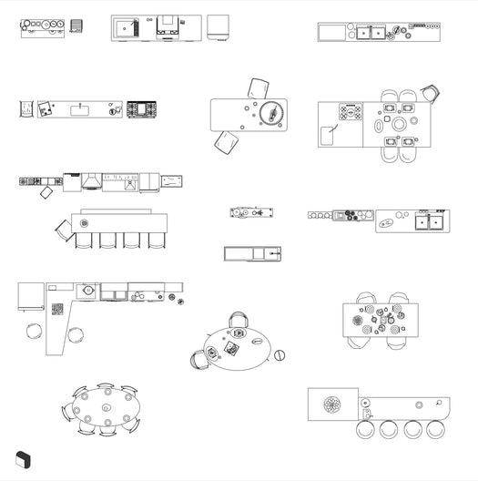 Cad Interior Furniture Top View 3 – Toffu Co