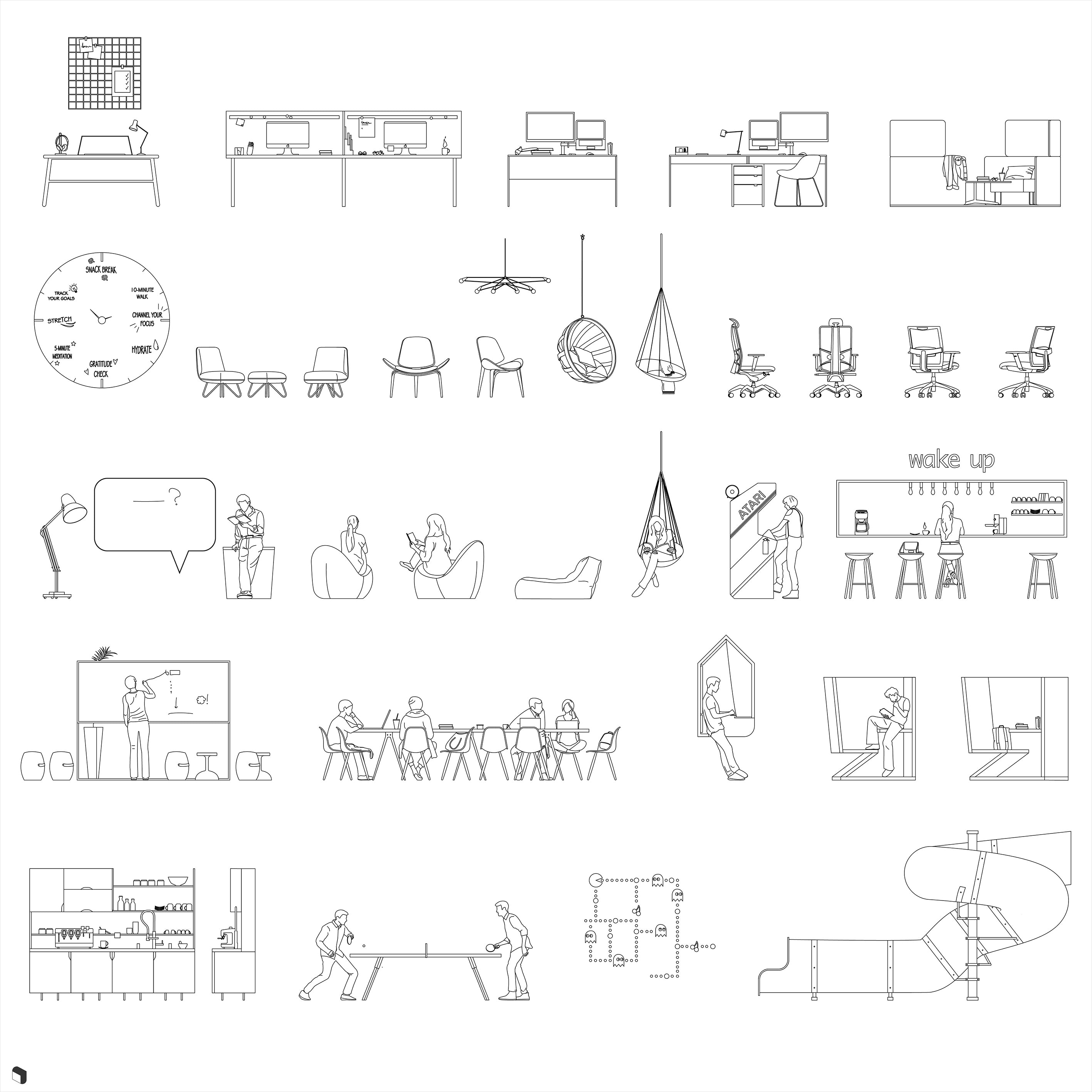 Cad Office Furniture 2 DWG | Toffu Co