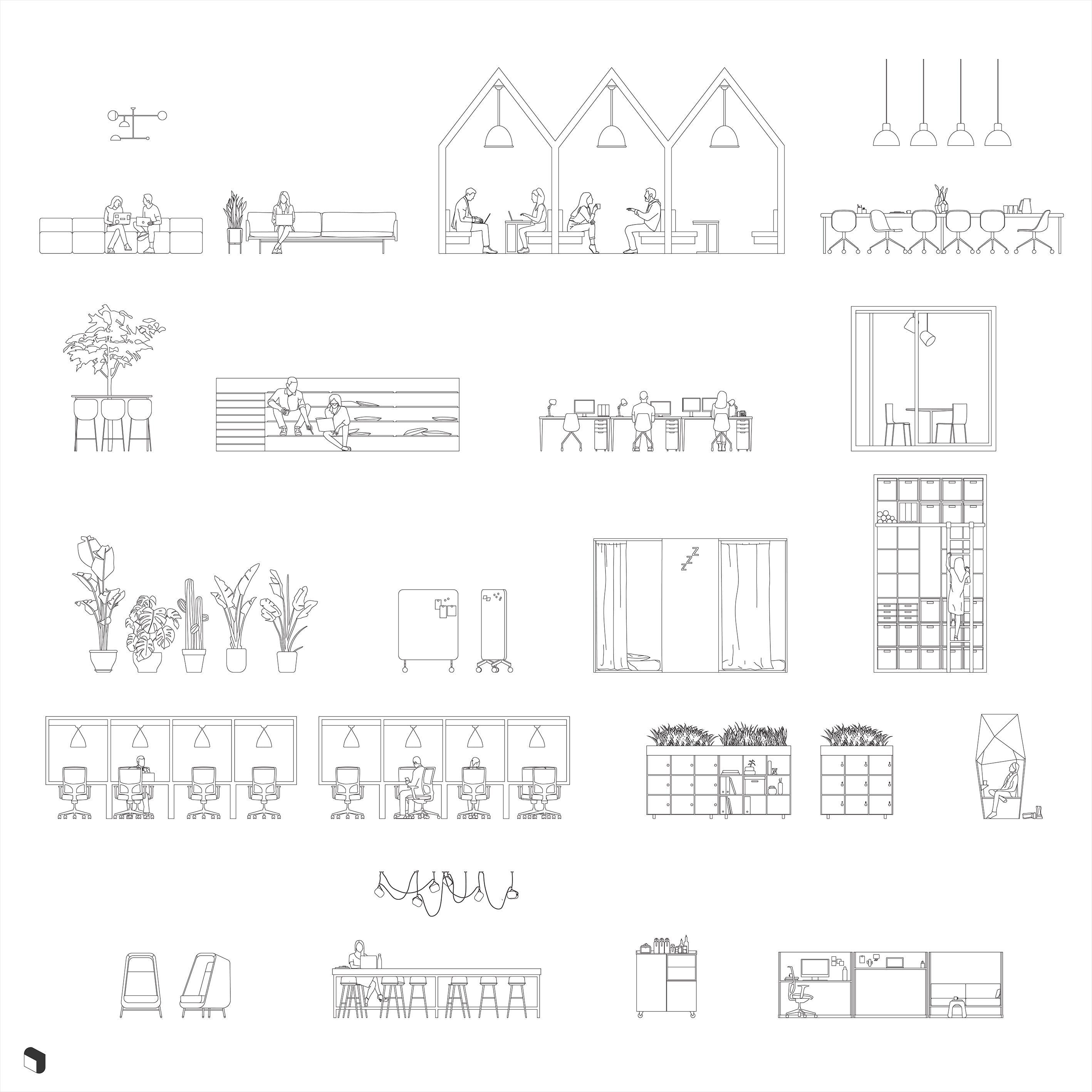 Cad Office Furniture 3 DWG | Toffu Co