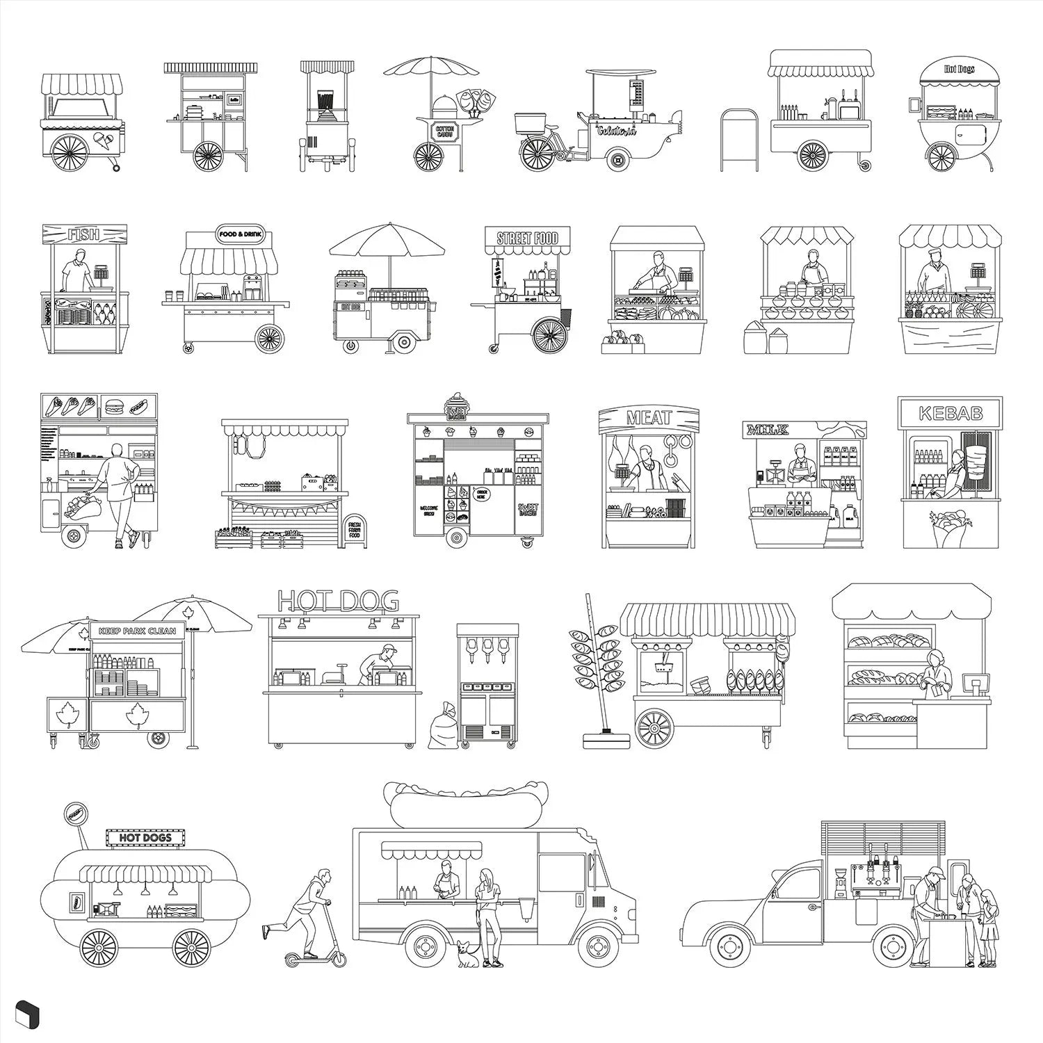 Cad Kiosk Digital Artwork drawings | Toffu Co