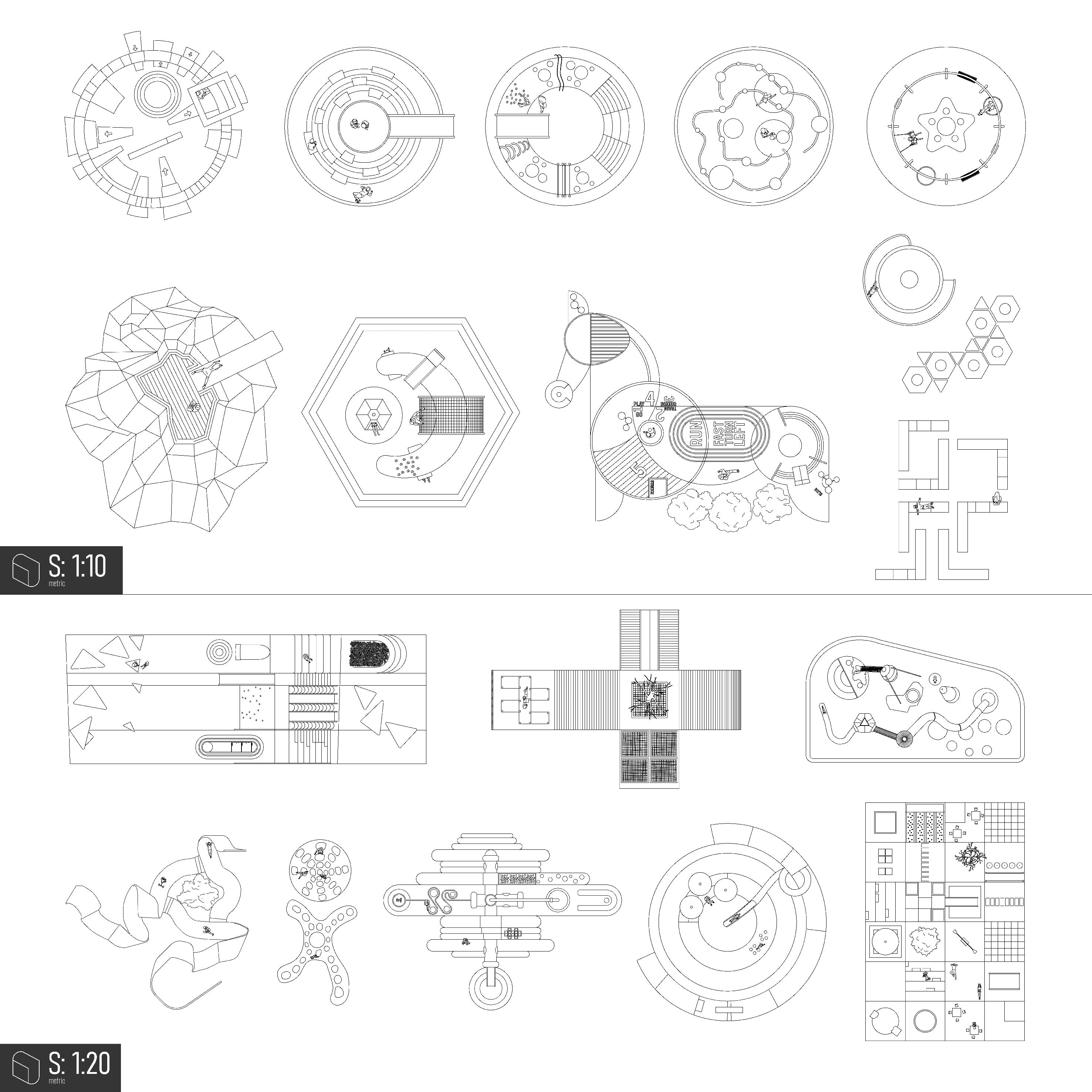 Cad Playground Top View DWG | Toffu Co