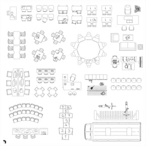 Cad School Furniture Top View – Toffu Co