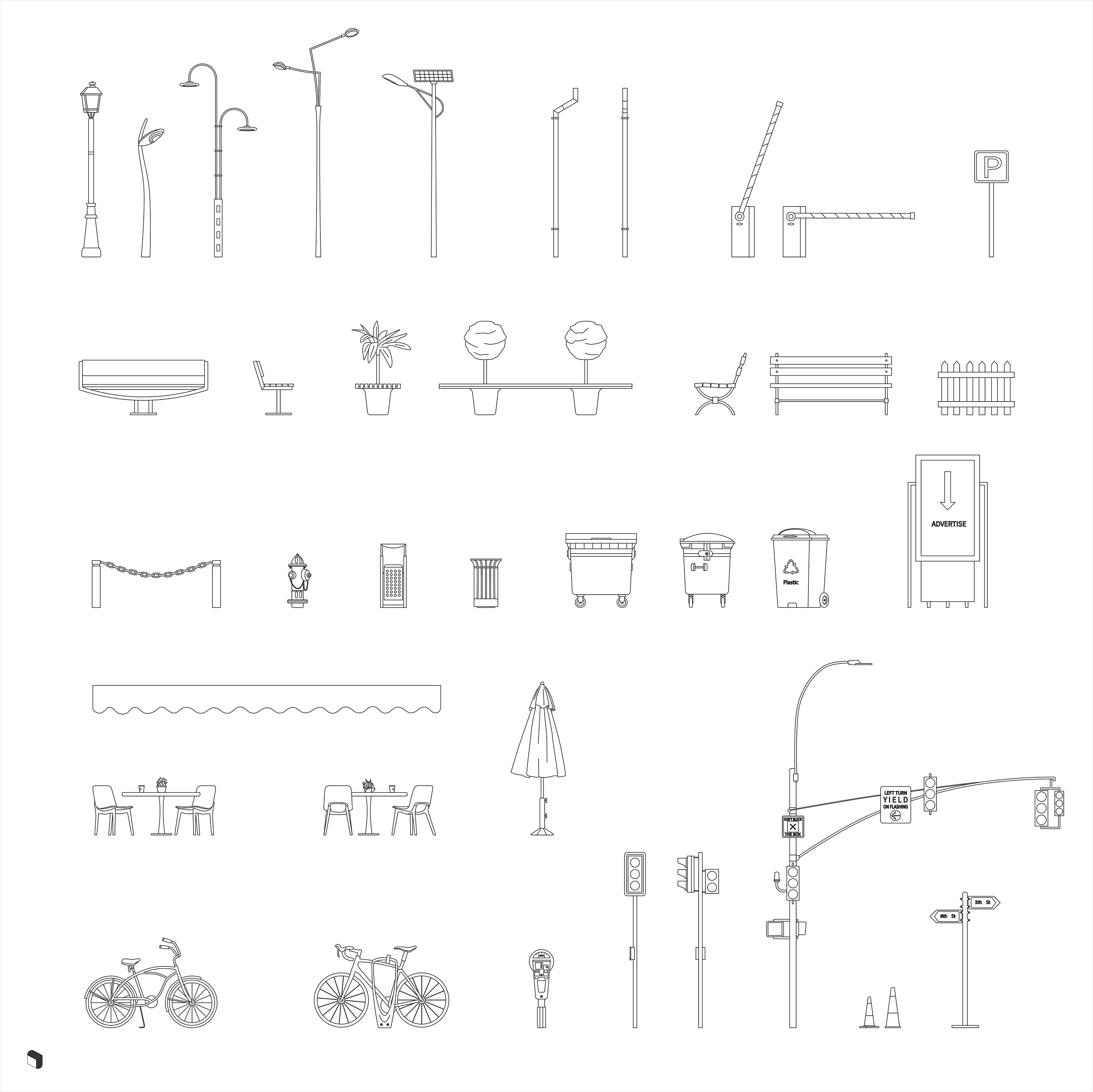 Cad Urban Objects DWG | Toffu Co