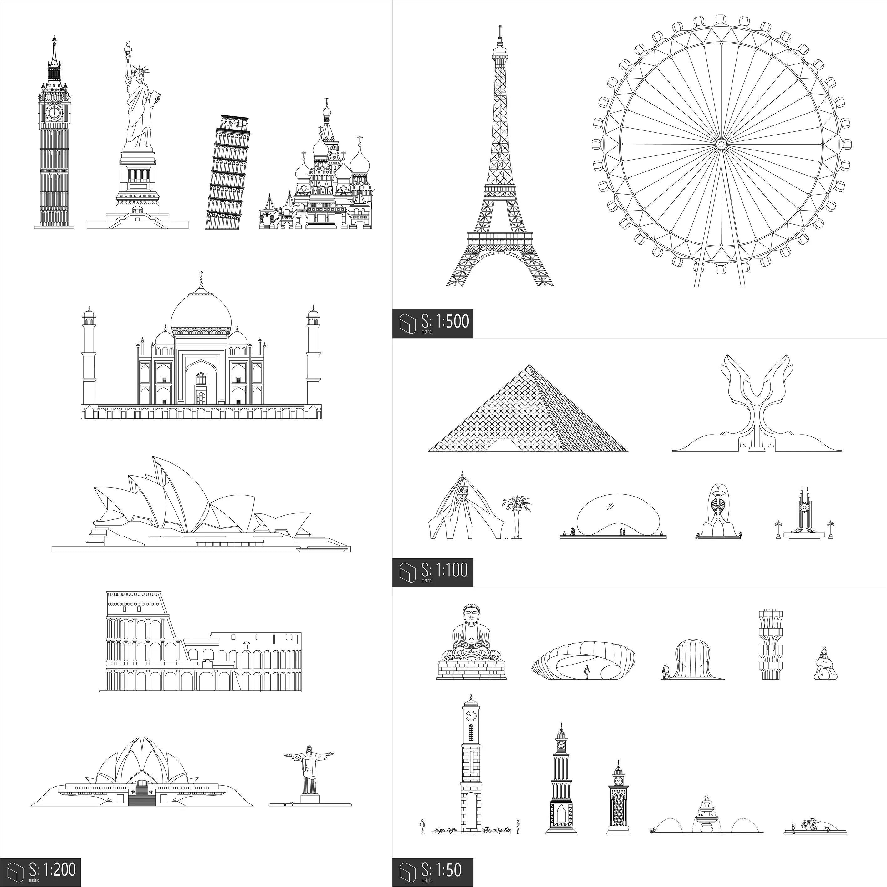 Cad Monuments Digital Artwork drawings | Toffu Co
