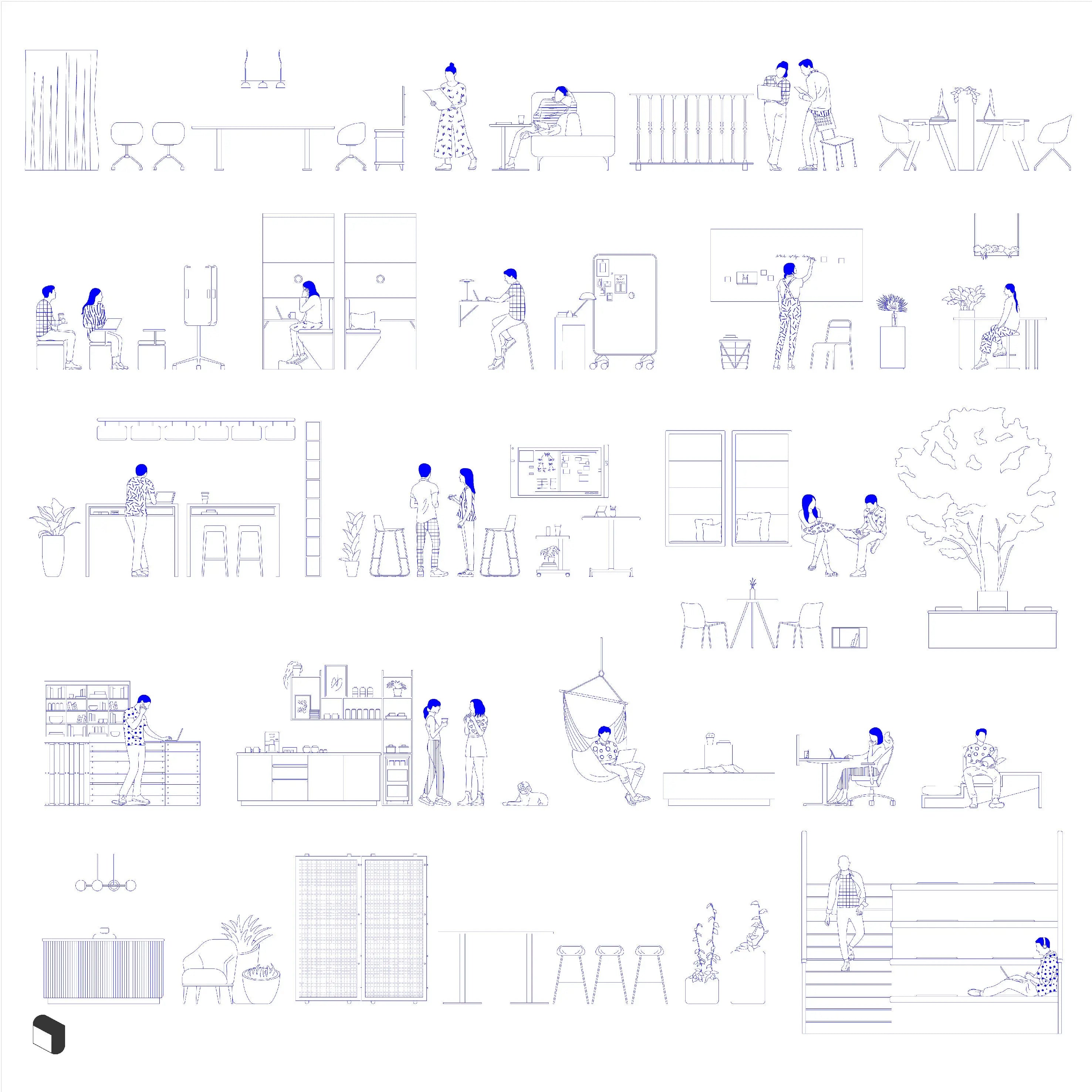Cad Office Section Digital Artwork drawings | Toffu Co