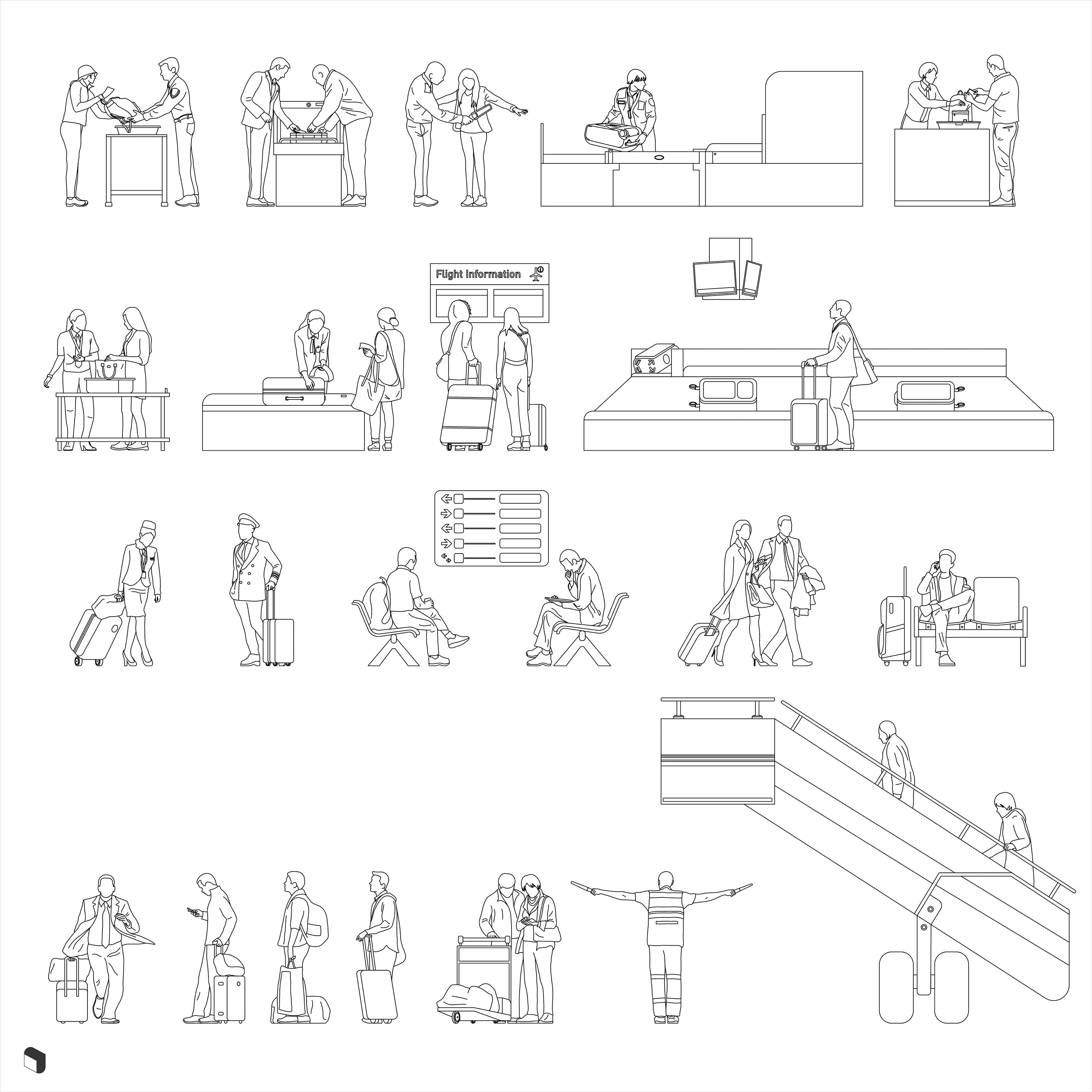 Cad Airport People DWG | Toffu Co