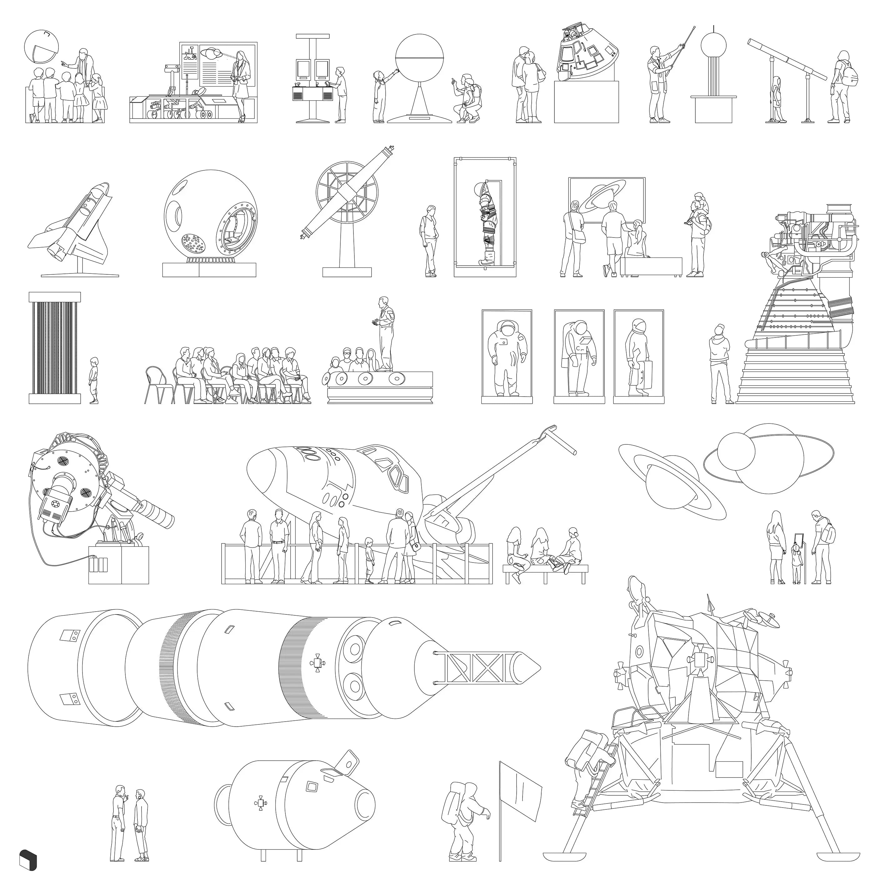 Cad Astronomy Museum Digital Artwork drawings | Toffu Co