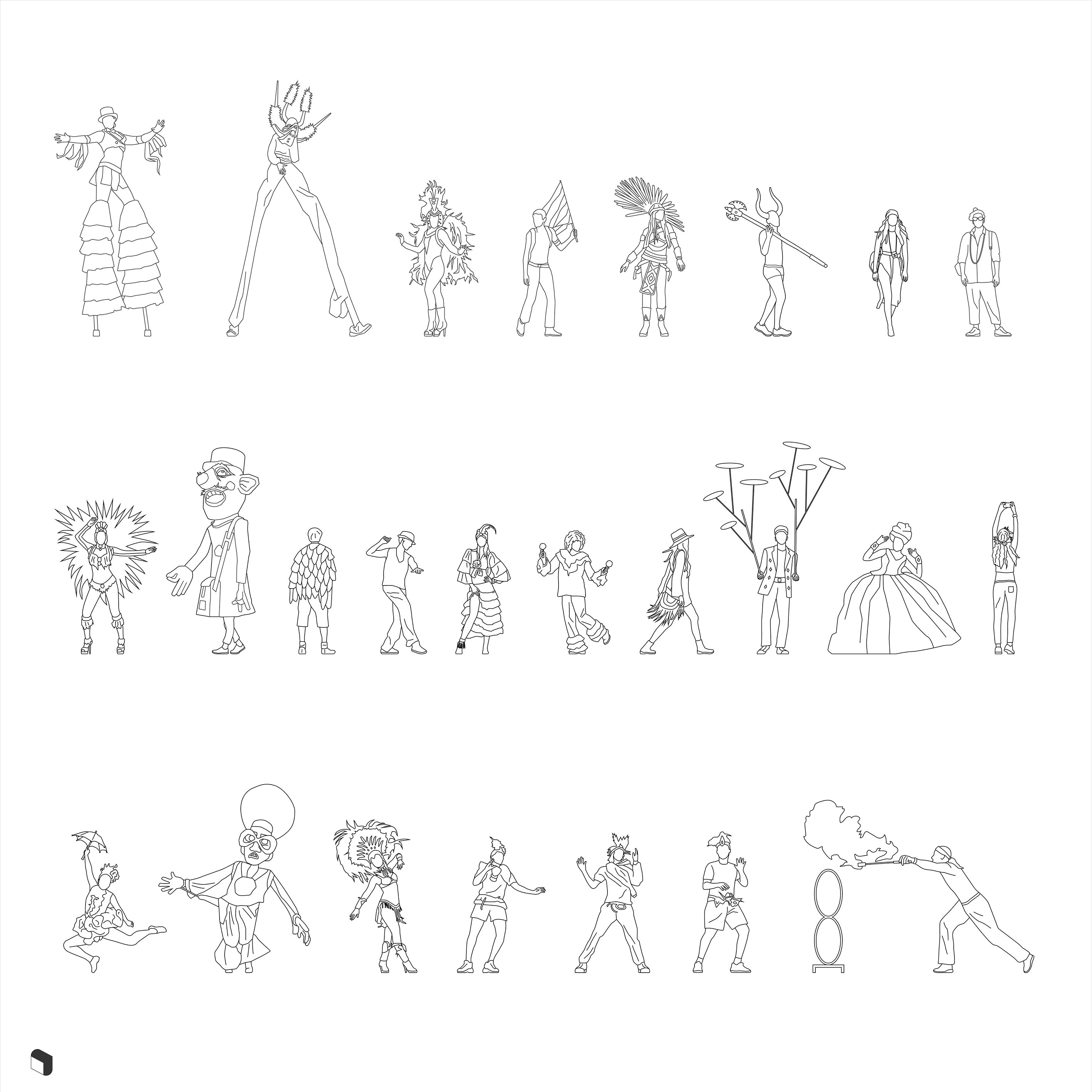 Cad Carnival People DWG | Toffu Co