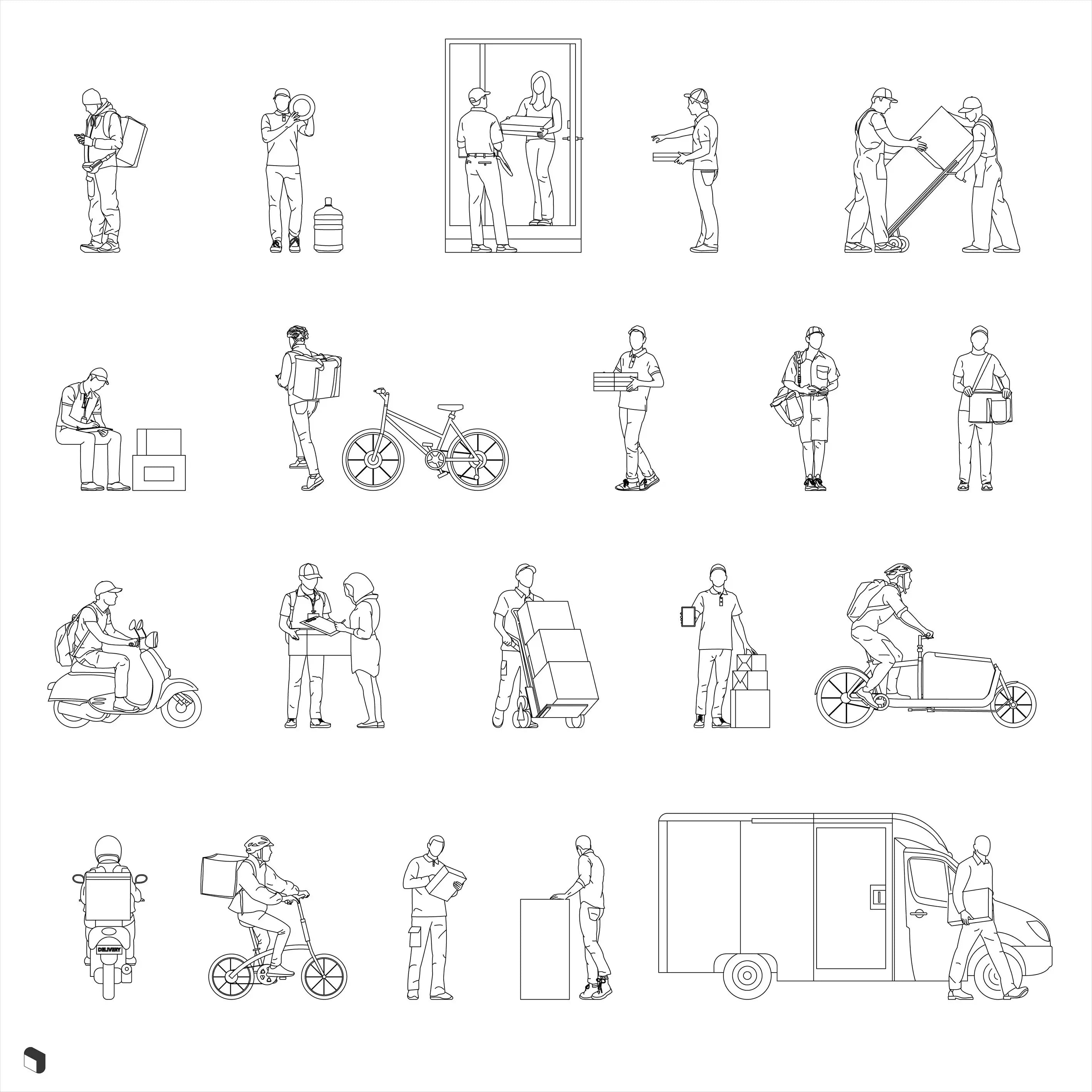 Cad Delivery Service People Digital Artwork drawings | Toffu Co