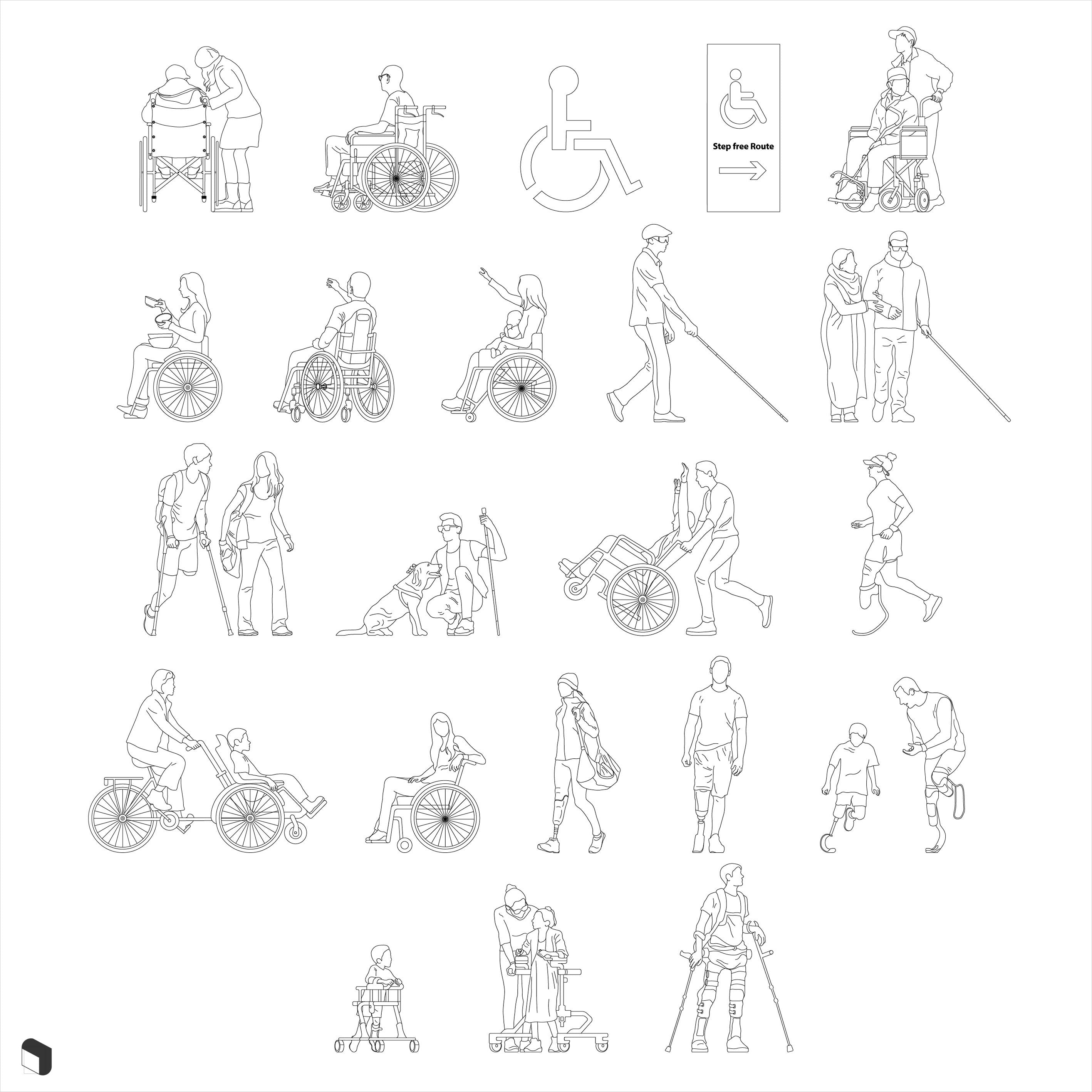 Cad Disabled People DWG | Toffu Co