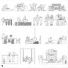 Cad Family Cabin Digital Artwork drawings | Toffu Co