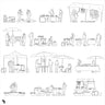 Cad Flea Market People Digital Artwork drawings | Toffu Co