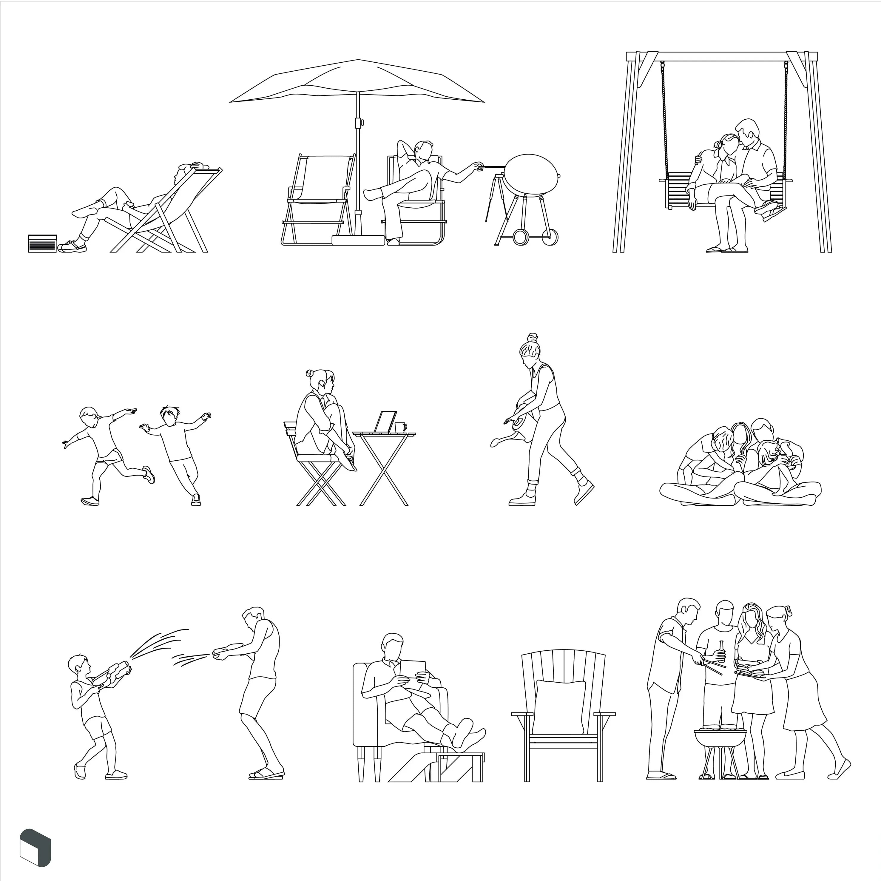 Cad Garden People Digital Artwork drawings | Toffu Co