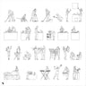 Cad Housework People Digital Artwork drawings | Toffu Co