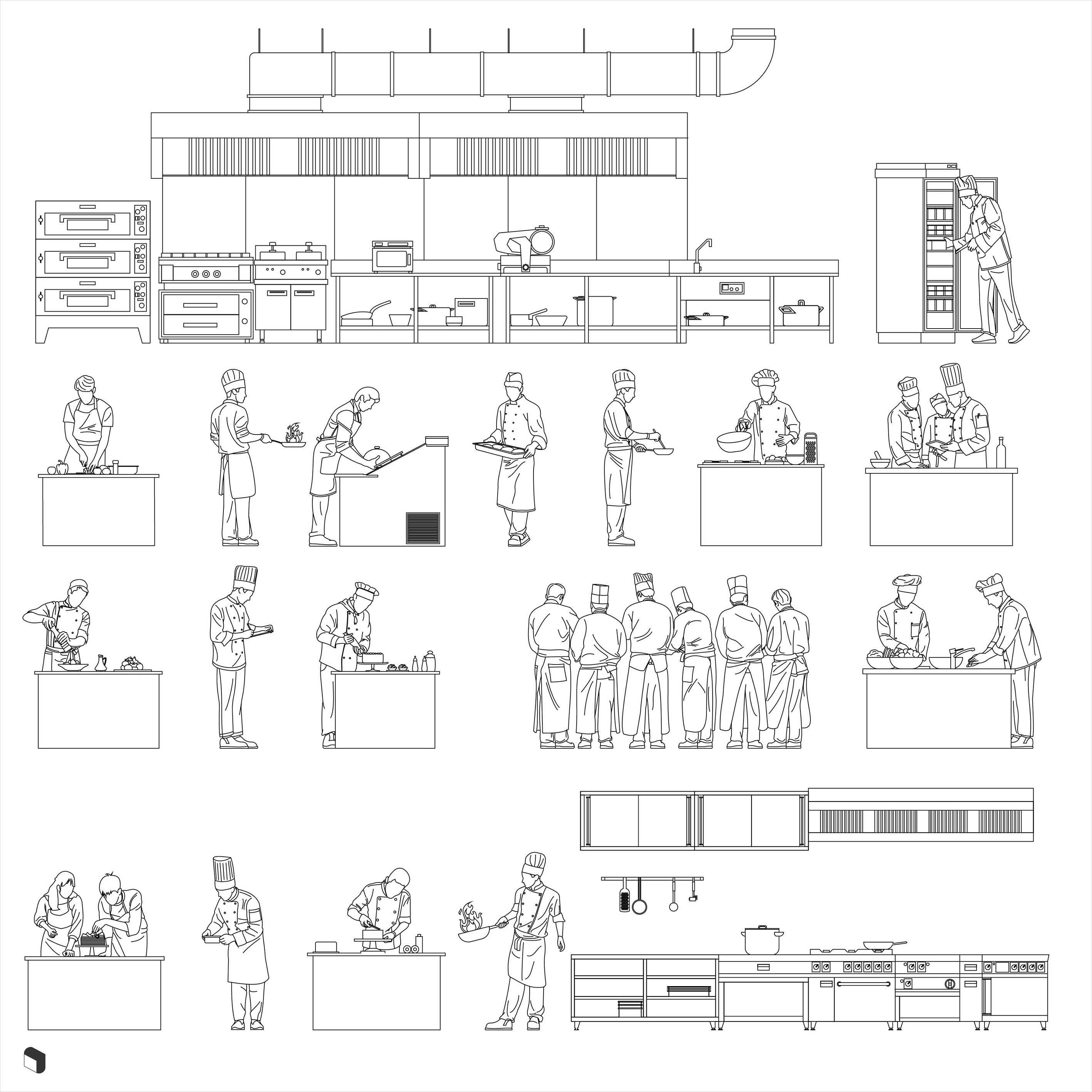 Cad Industrial Kitchen DWG | Toffu Co