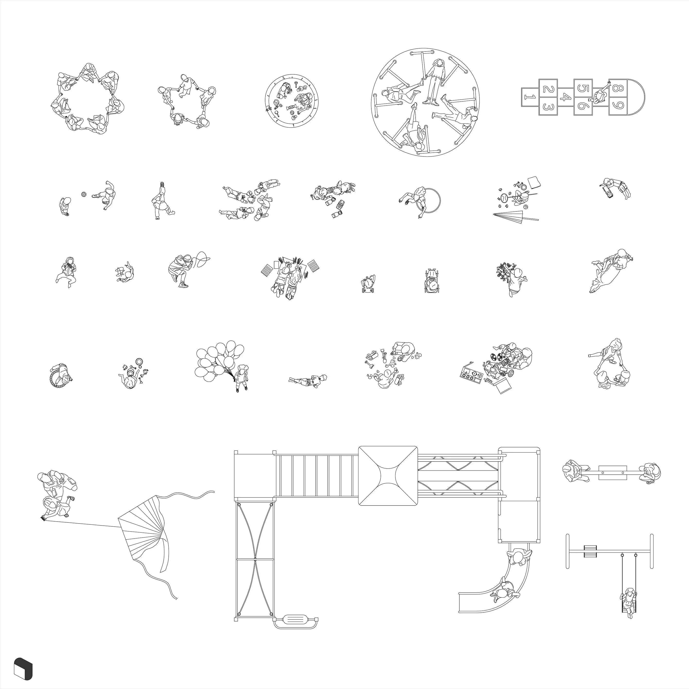 Cad Kids Top View Digital Artwork drawings | Toffu Co