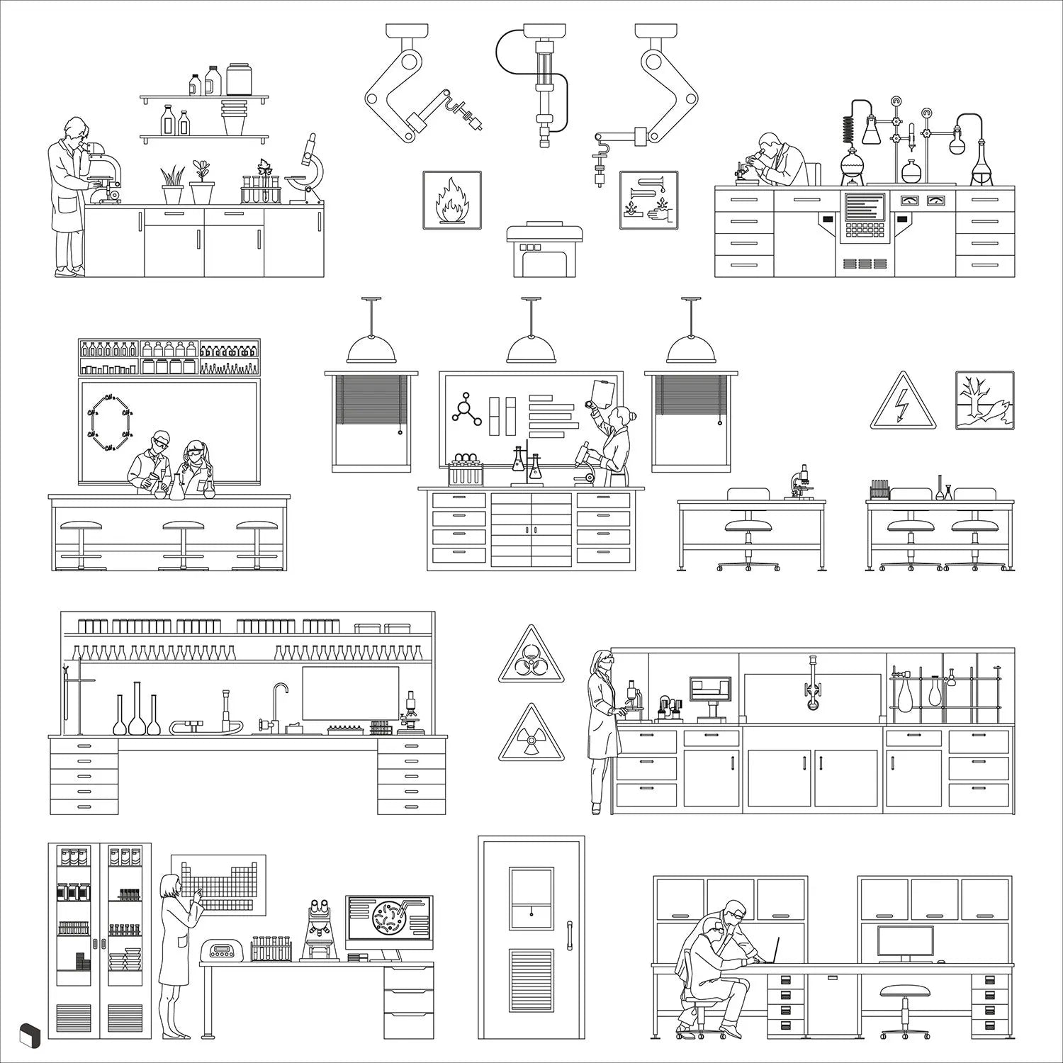 Cad Laboratory People Digital Artwork drawings | Toffu Co