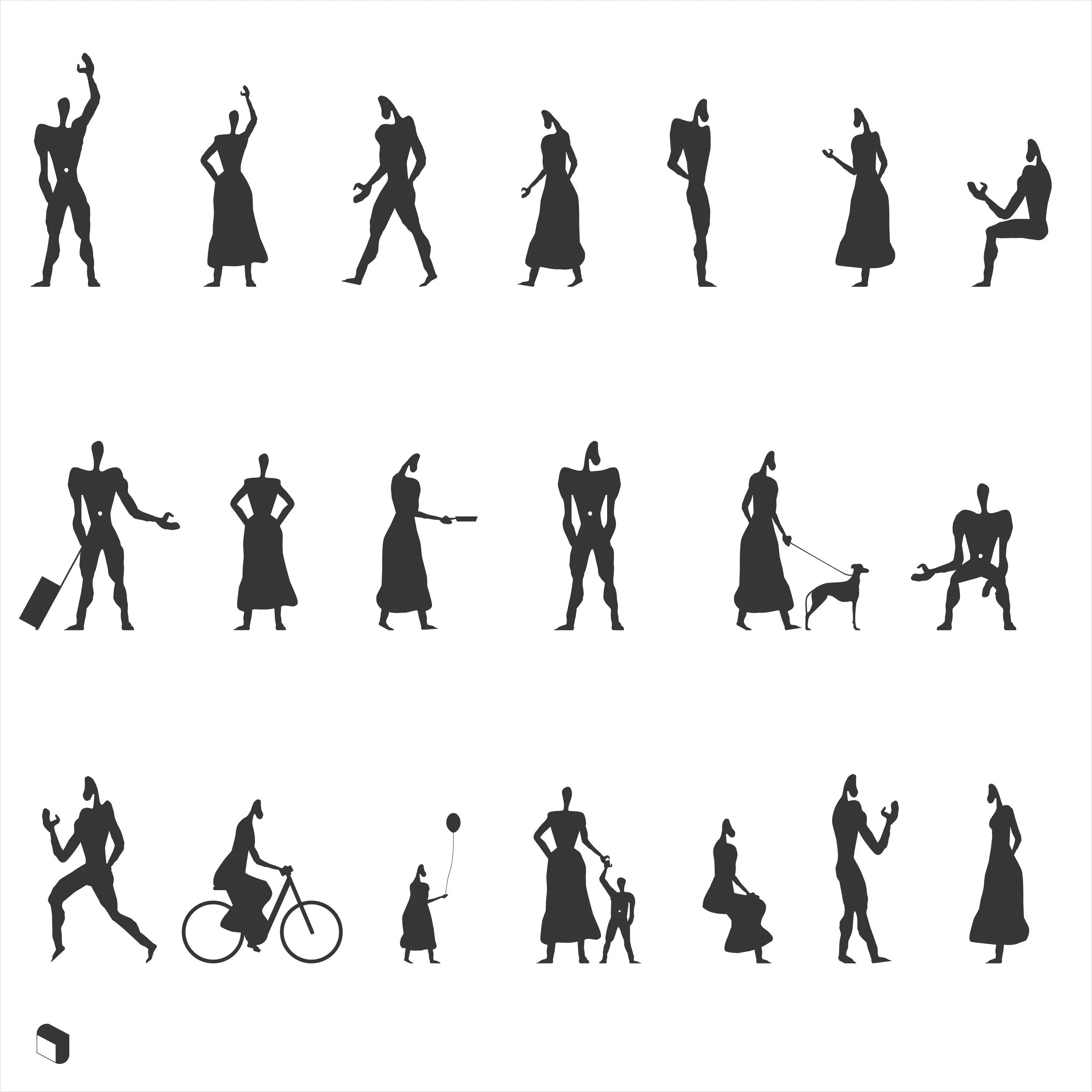 Cad Modulor People Digital Artwork drawings | Toffu Co