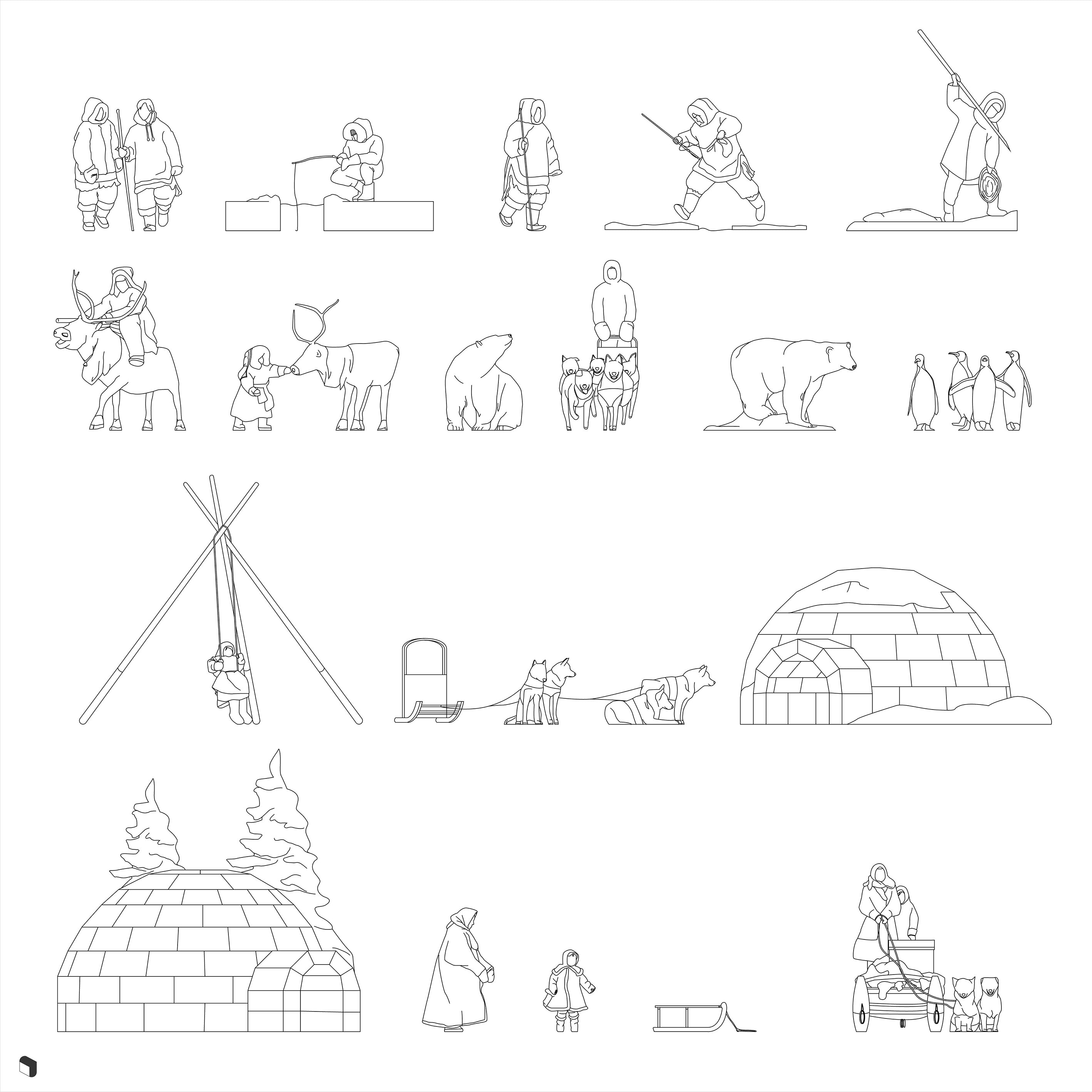 Cad North Pole People DWG | Toffu Co