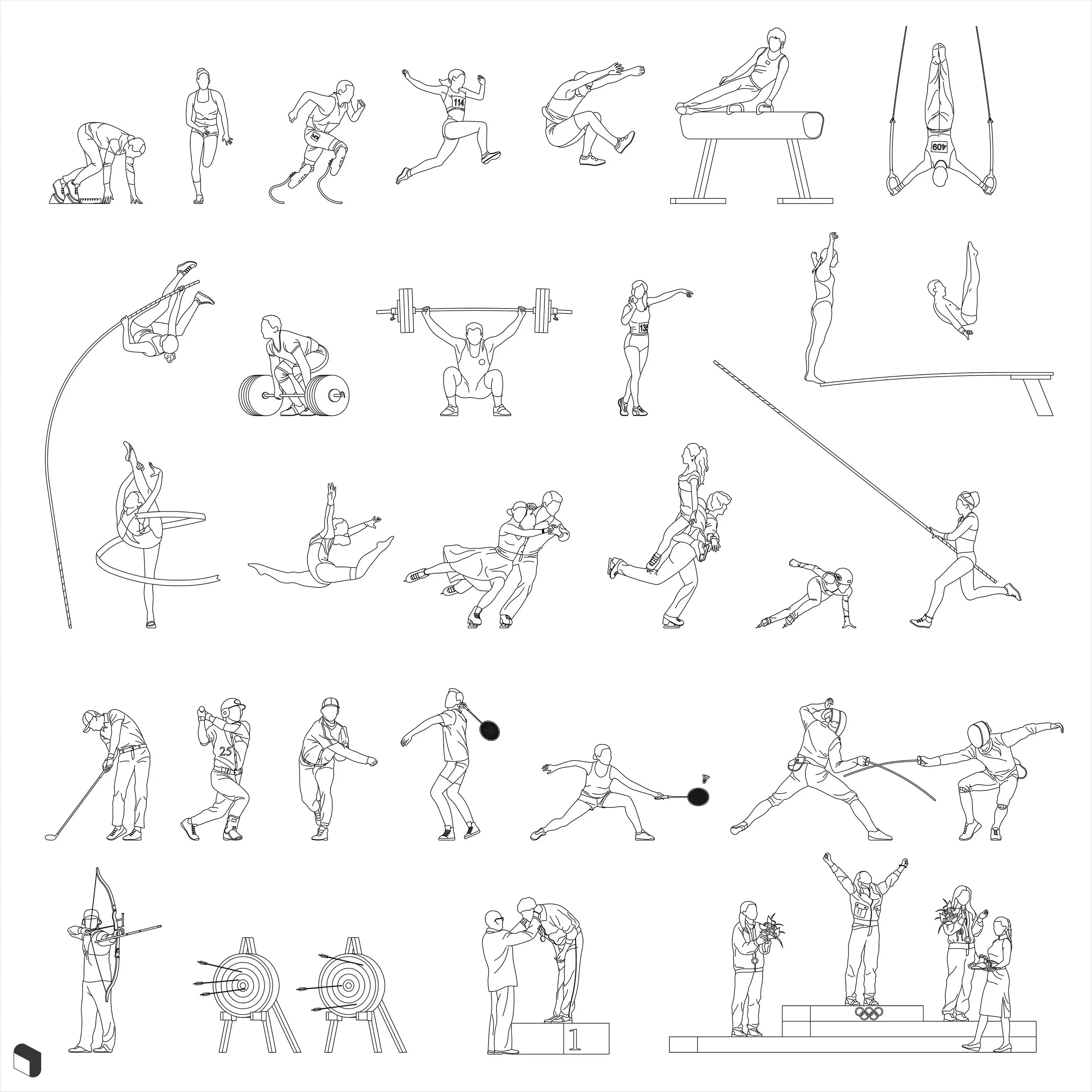 Cad People Olympics Digital Artwork drawings | Toffu Co