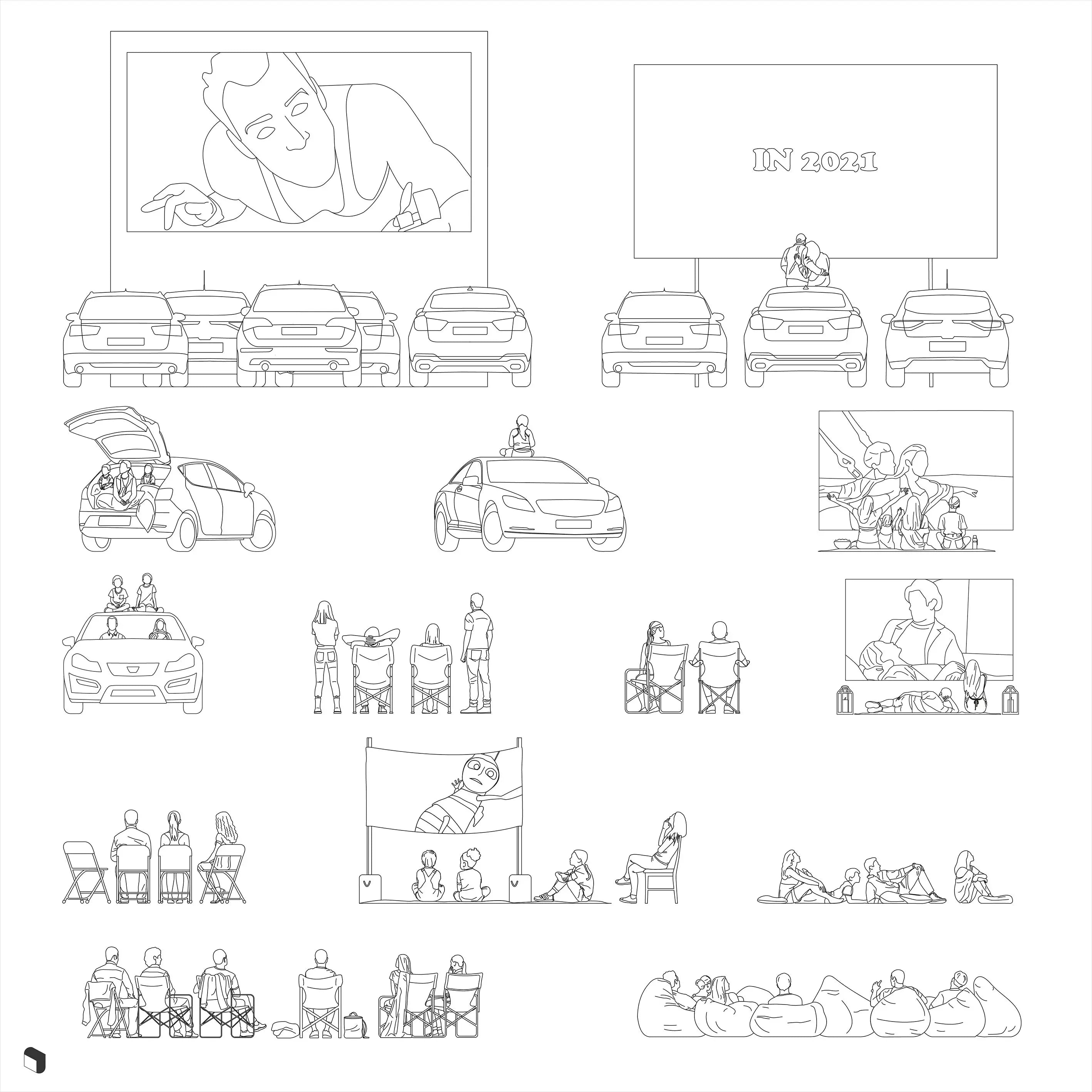 Cad Outdoor Cinema Digital Artwork drawings | Toffu Co