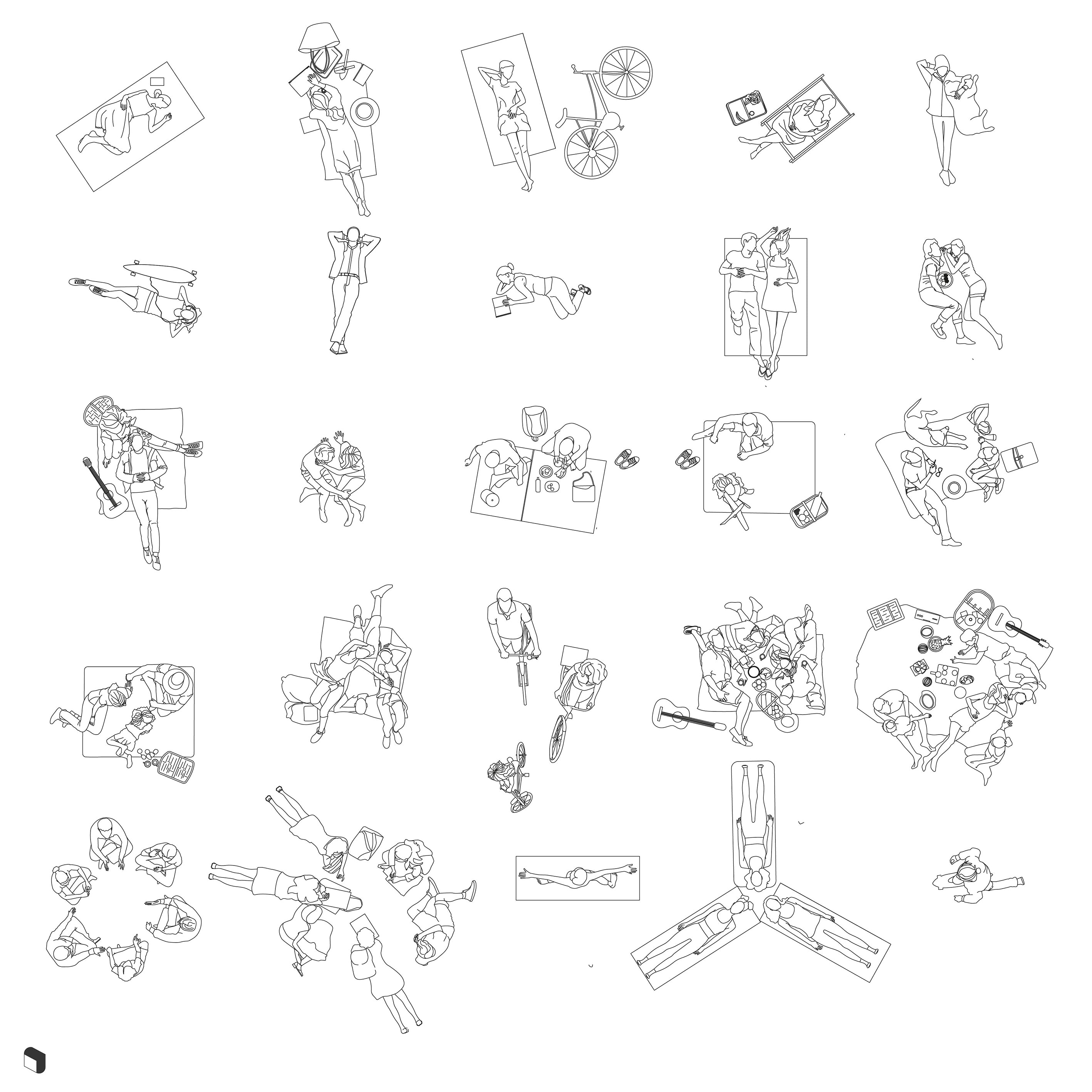 Cad Park People Top View DWG | Toffu Co