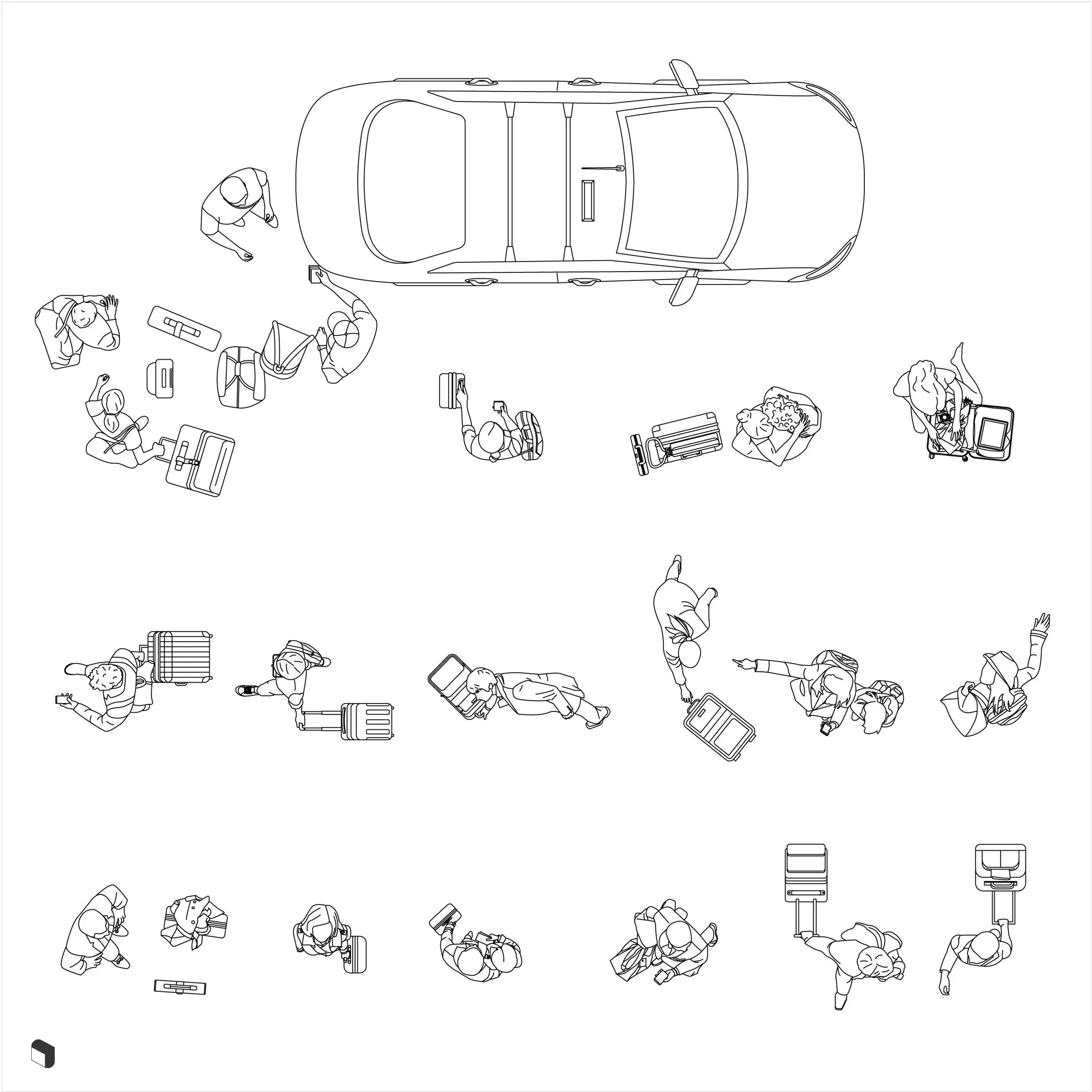 Cad Transportation People Top View Uncategorized drawings | Toffu Co