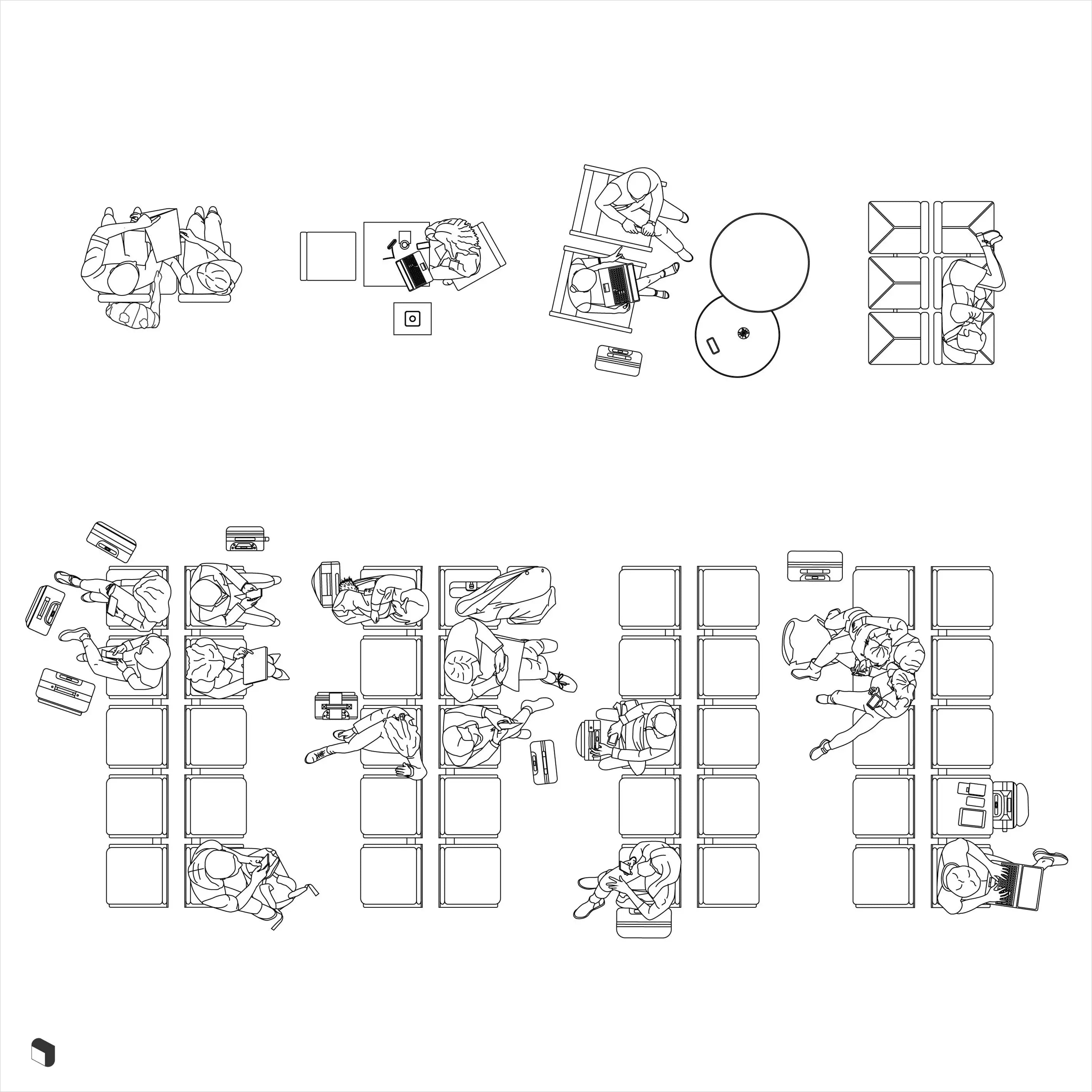 Cad Transportation People Top View 2 Uncategorized drawings | Toffu Co
