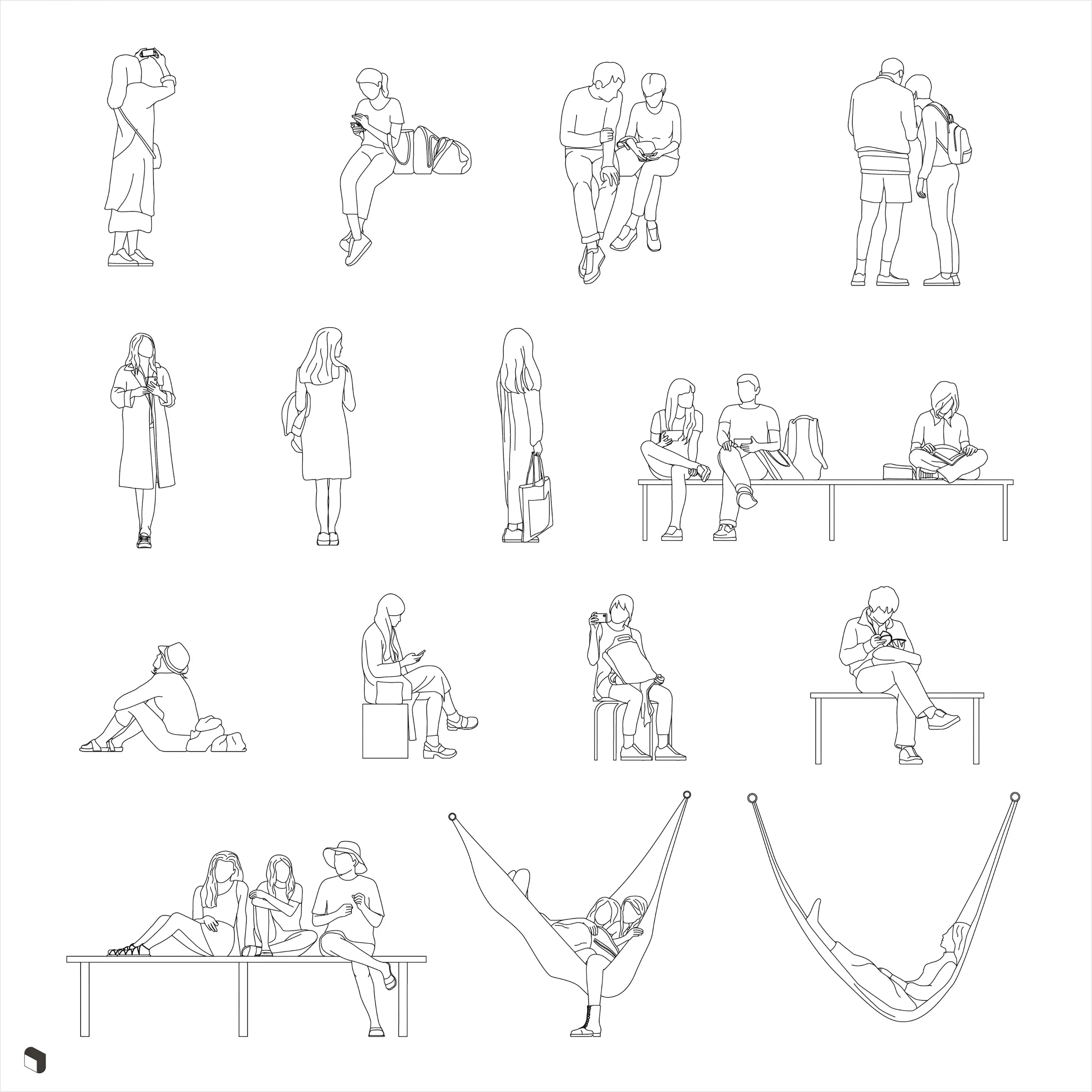 Cad Pavilion People Digital Artwork drawings | Toffu Co
