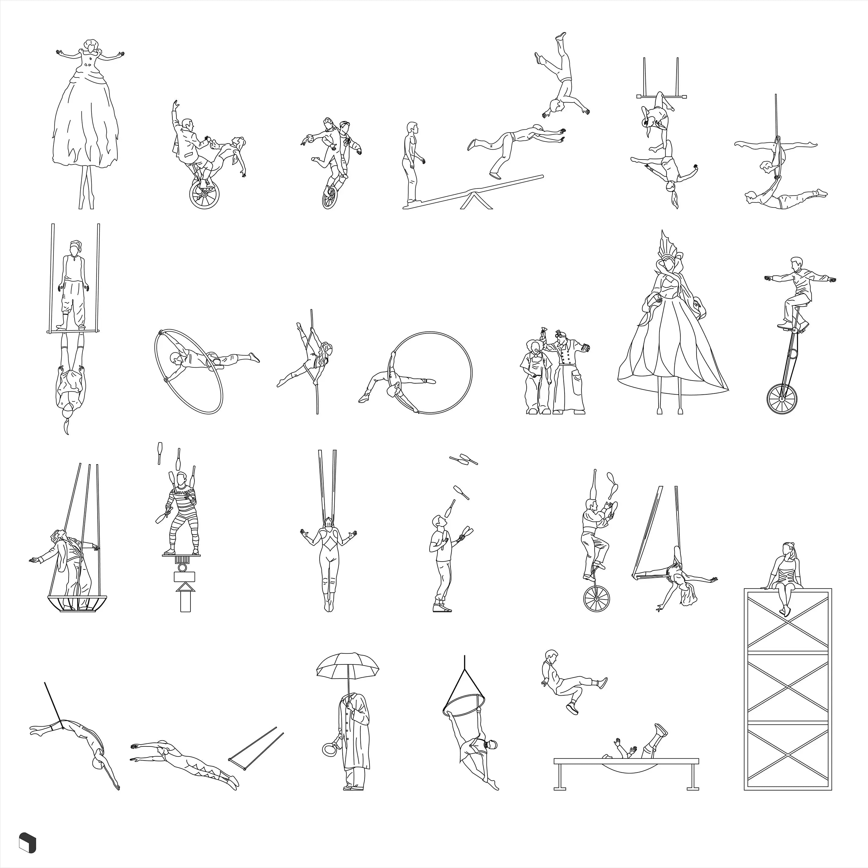 Cad Performance People 2 Digital Artwork drawings | Toffu Co