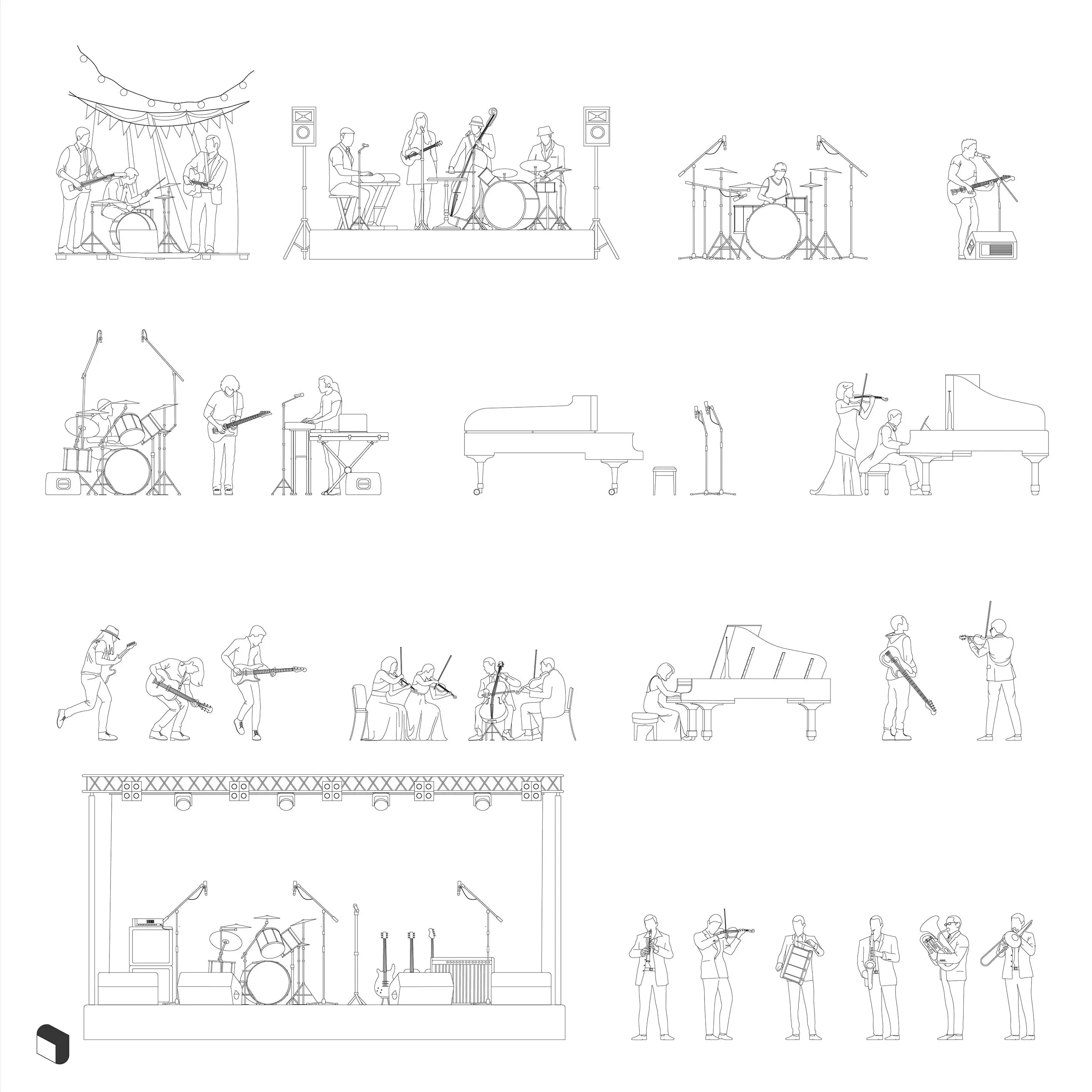 Cad Performance People 3 Digital Artwork drawings | Toffu Co