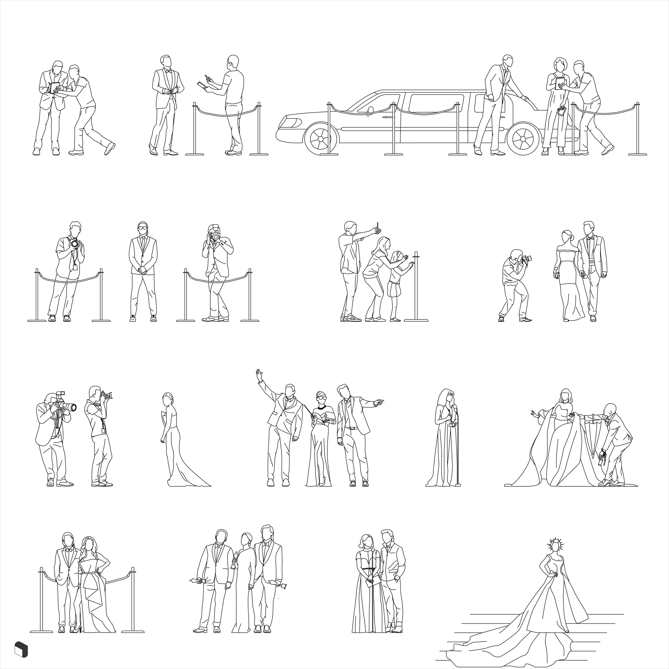 Cad Red Carpet People DWG | Toffu Co