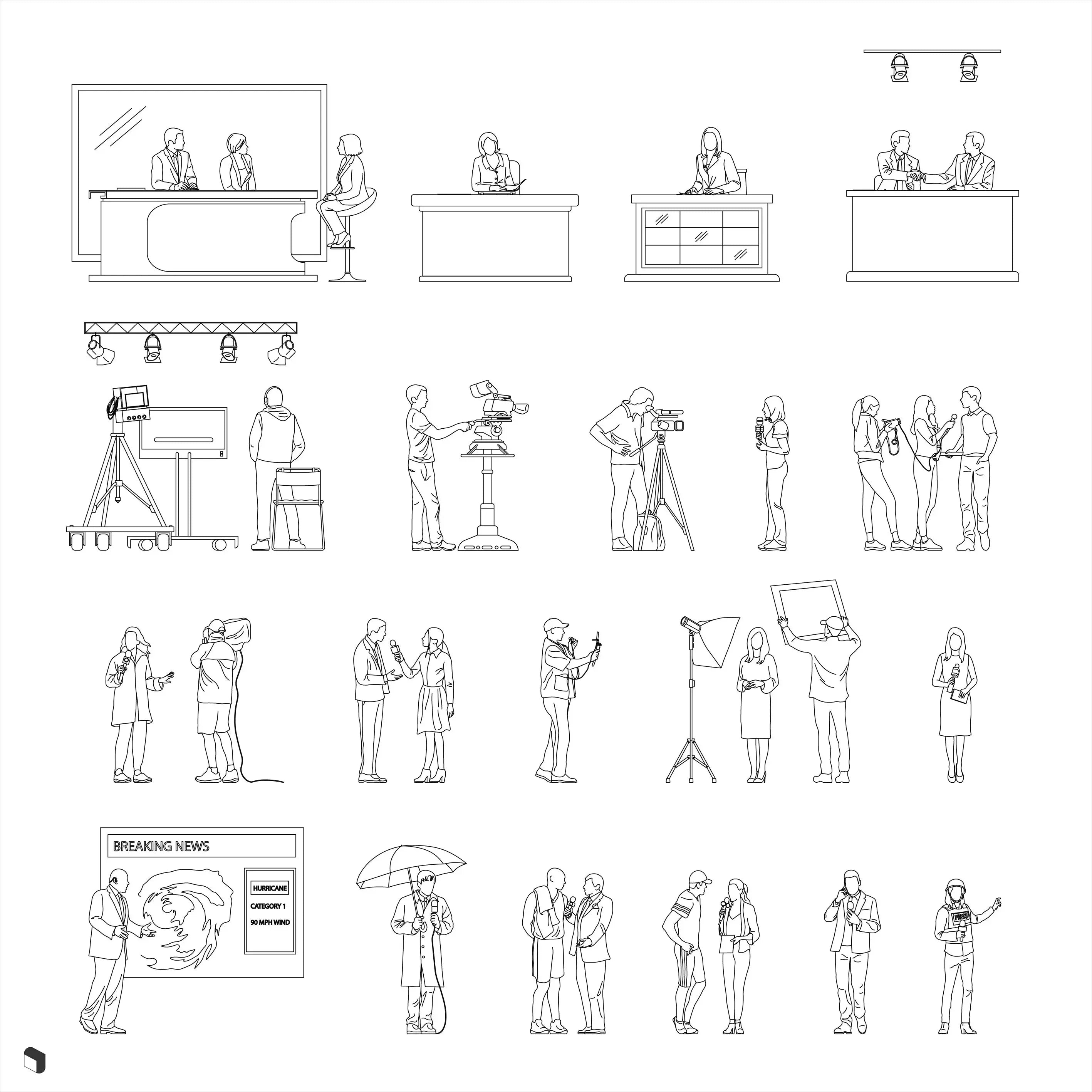 Cad Reporter People Digital Artwork drawings | Toffu Co