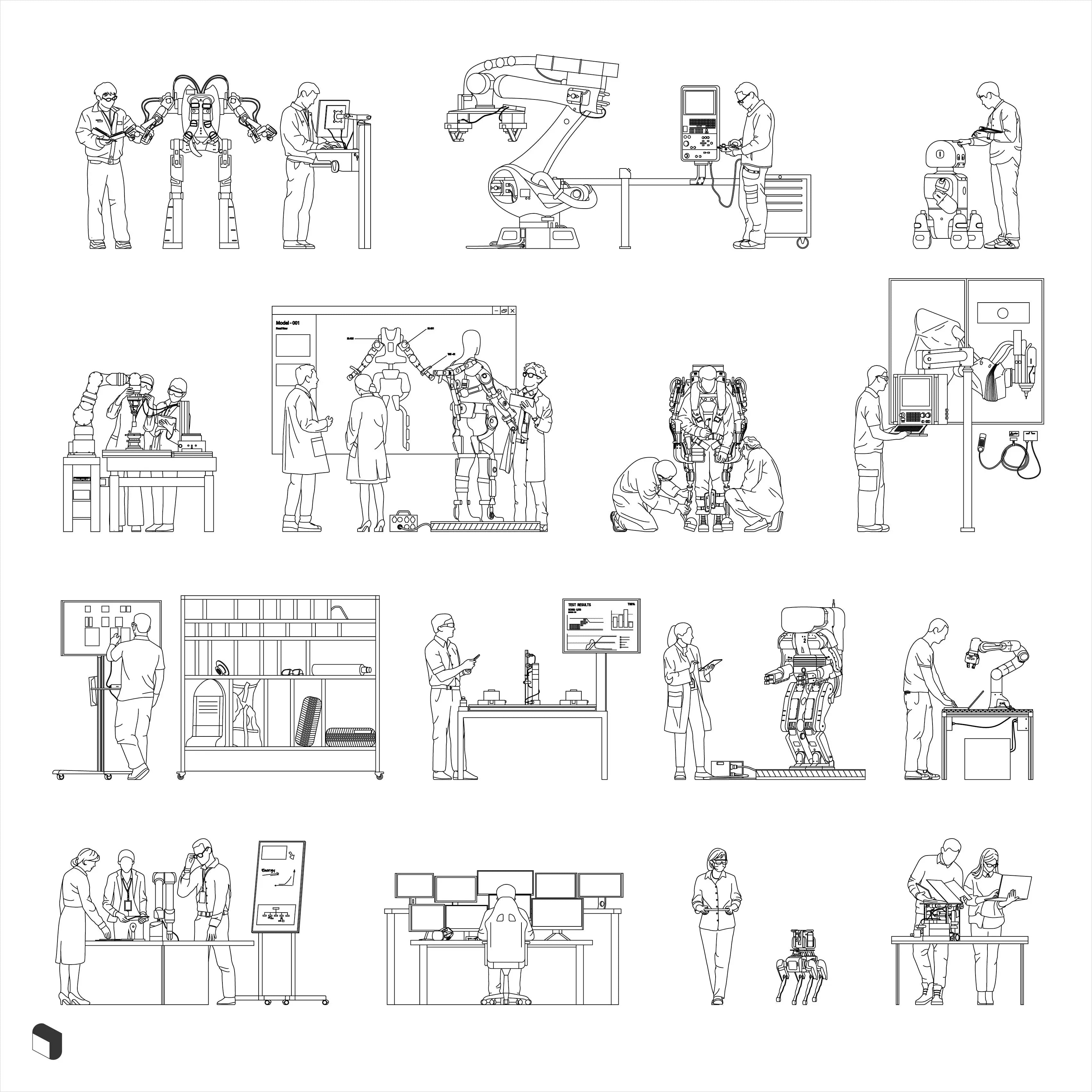 Cad Robotics Engineers Digital Artwork drawings | Toffu Co