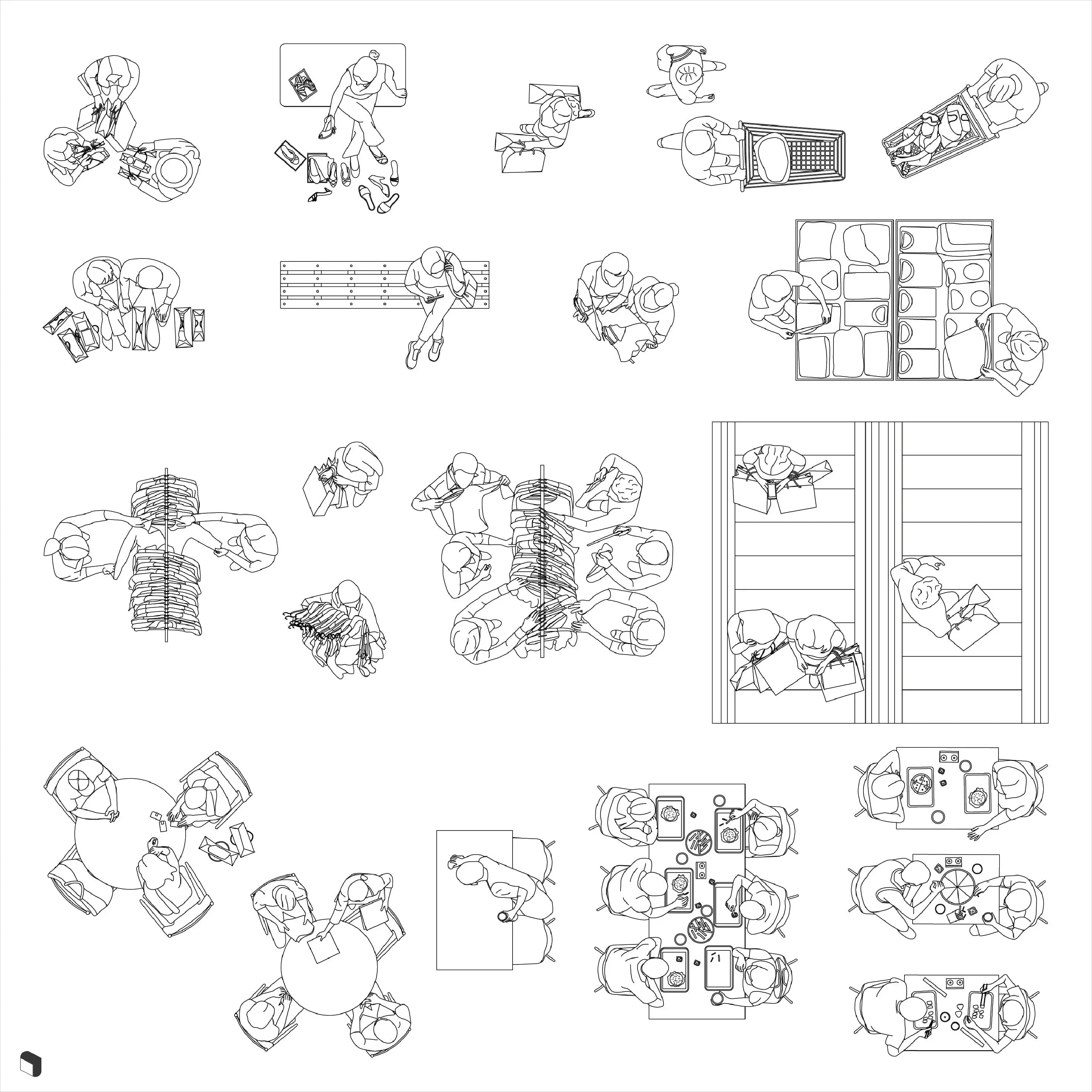 Cad Shopping Mall Top View Digital Artwork drawings | Toffu Co