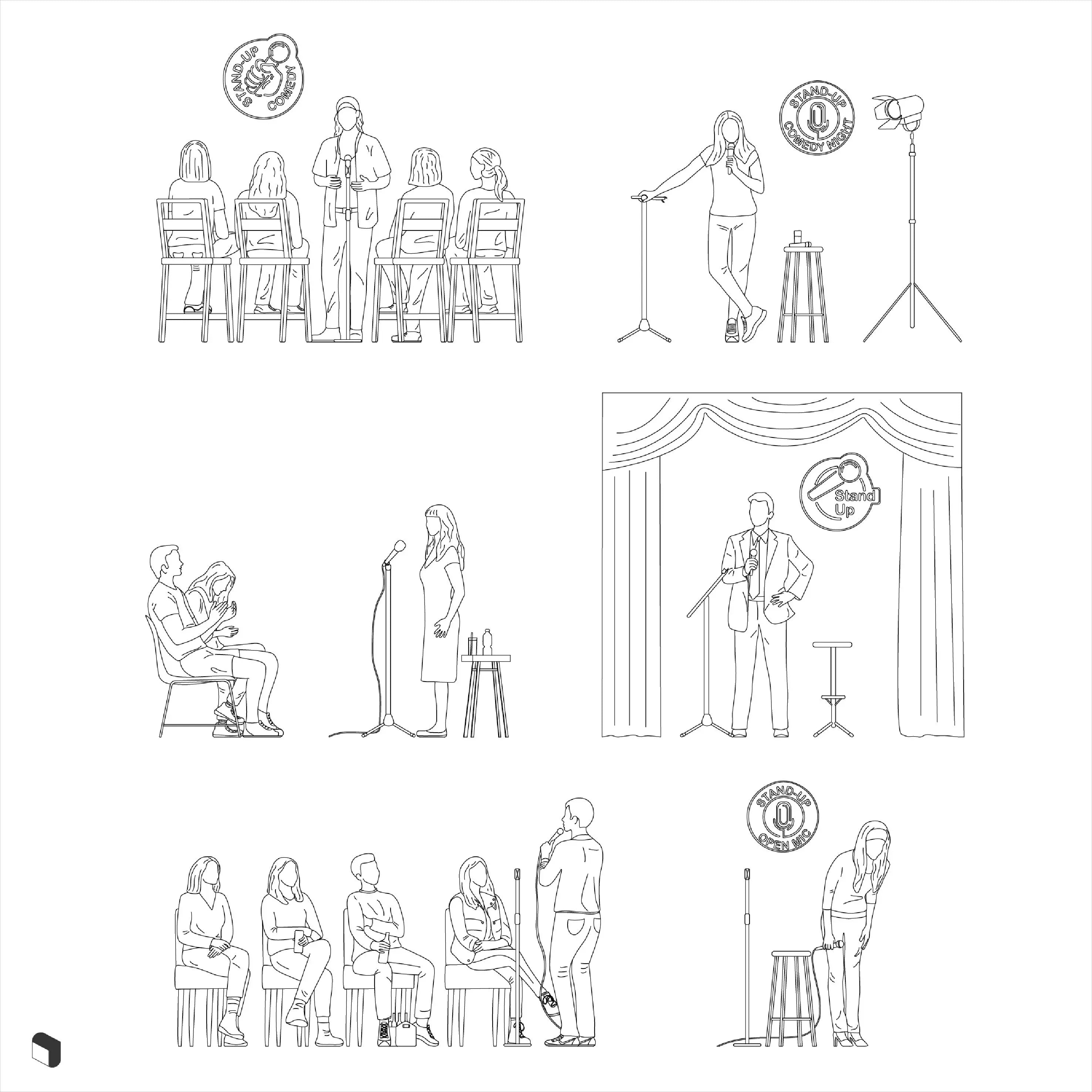 Cad Stand-Up People Uncategorized drawings | Toffu Co