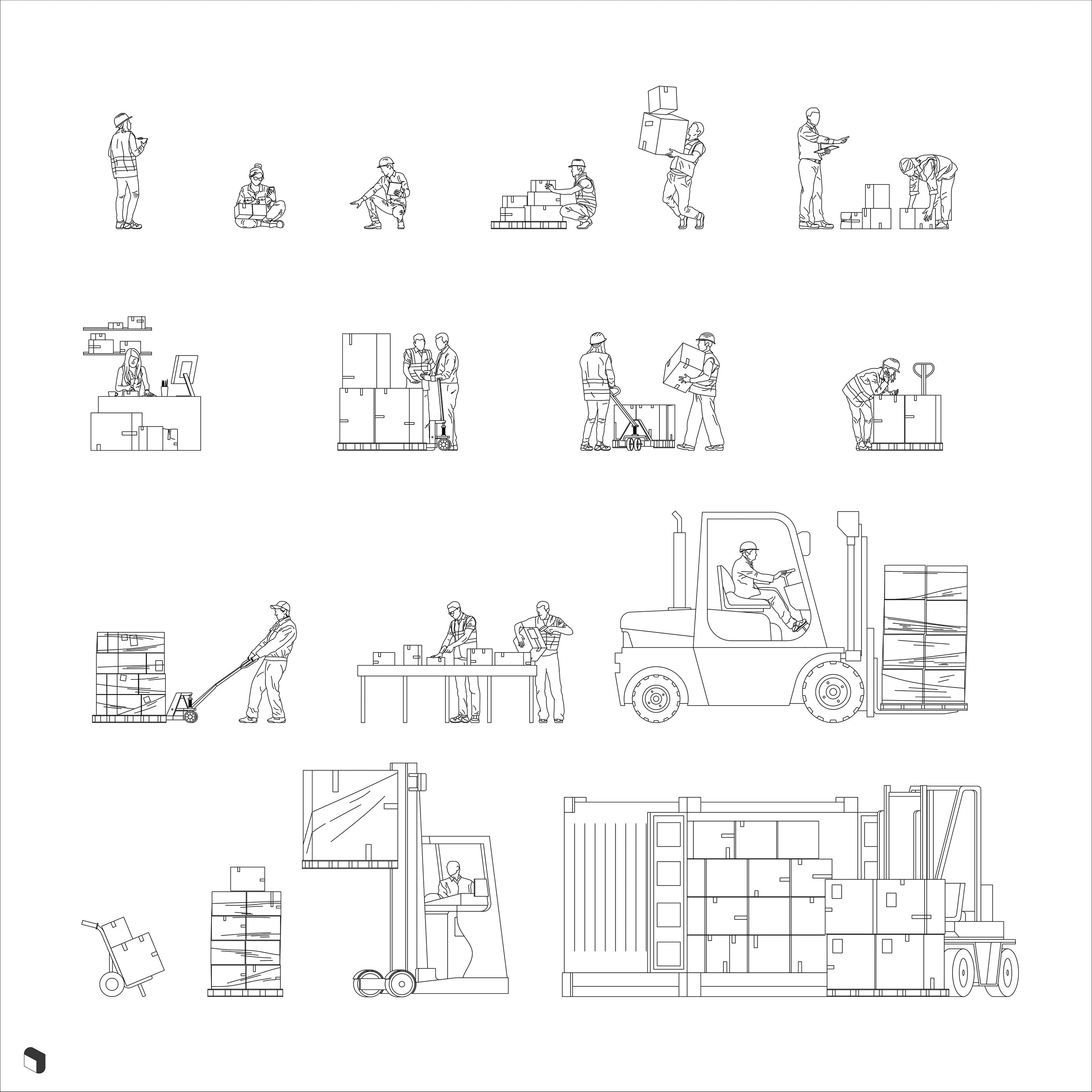Cad Warehouse People DWG | Toffu Co