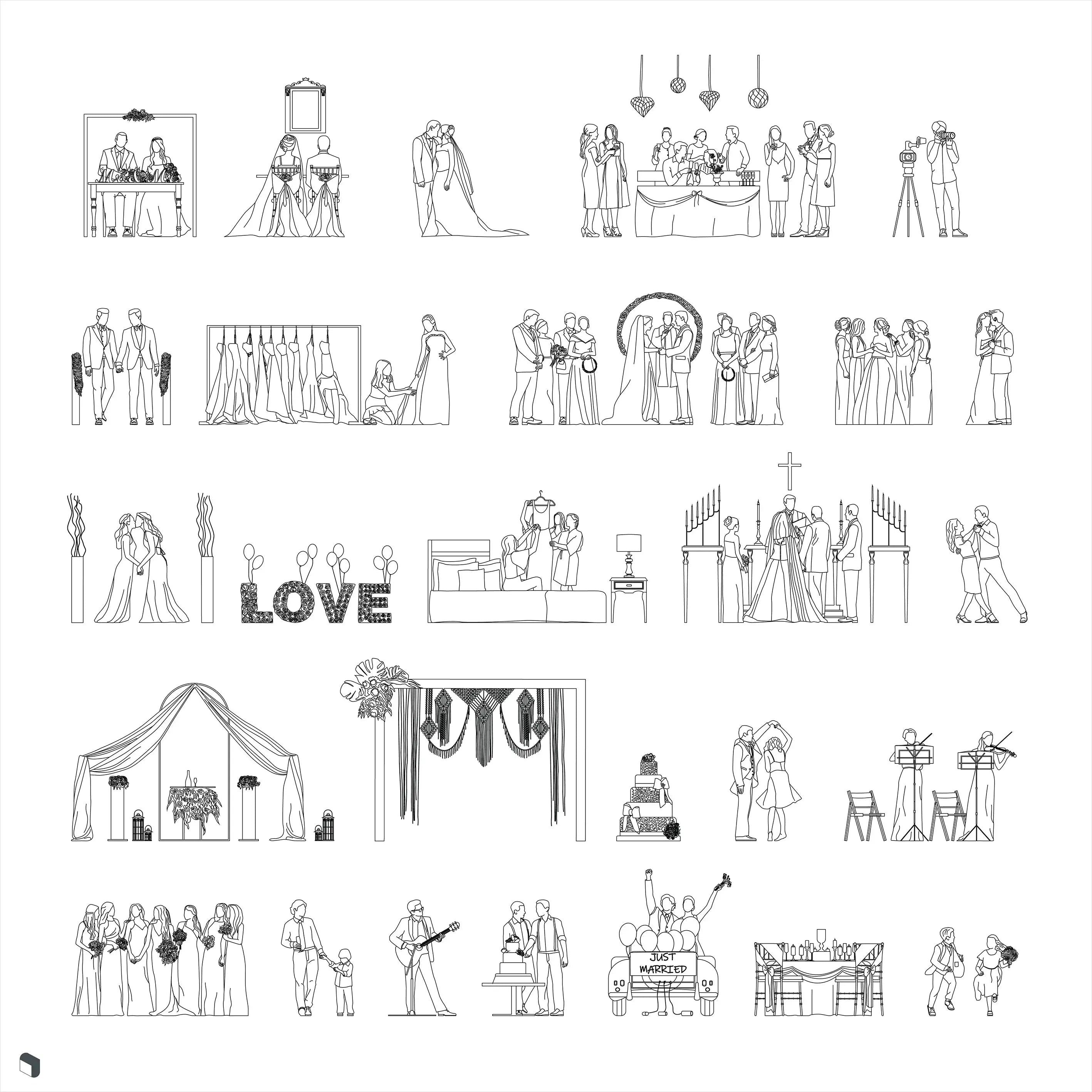 Cad Wedding People Uncategorized drawings | Toffu Co