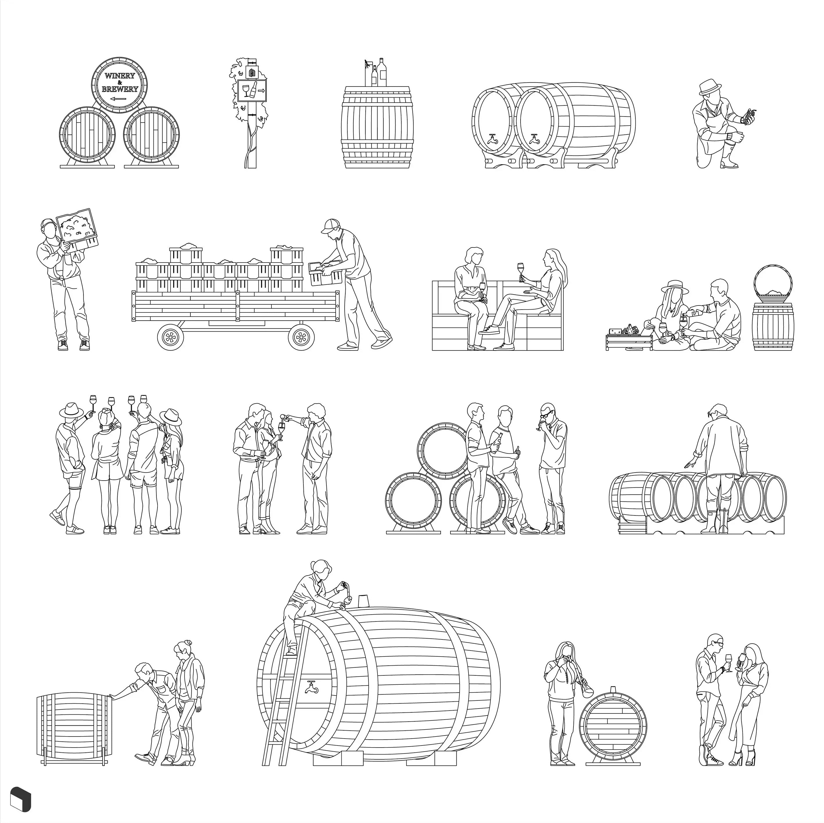 Cad Winery People Uncategorized drawings | Toffu Co