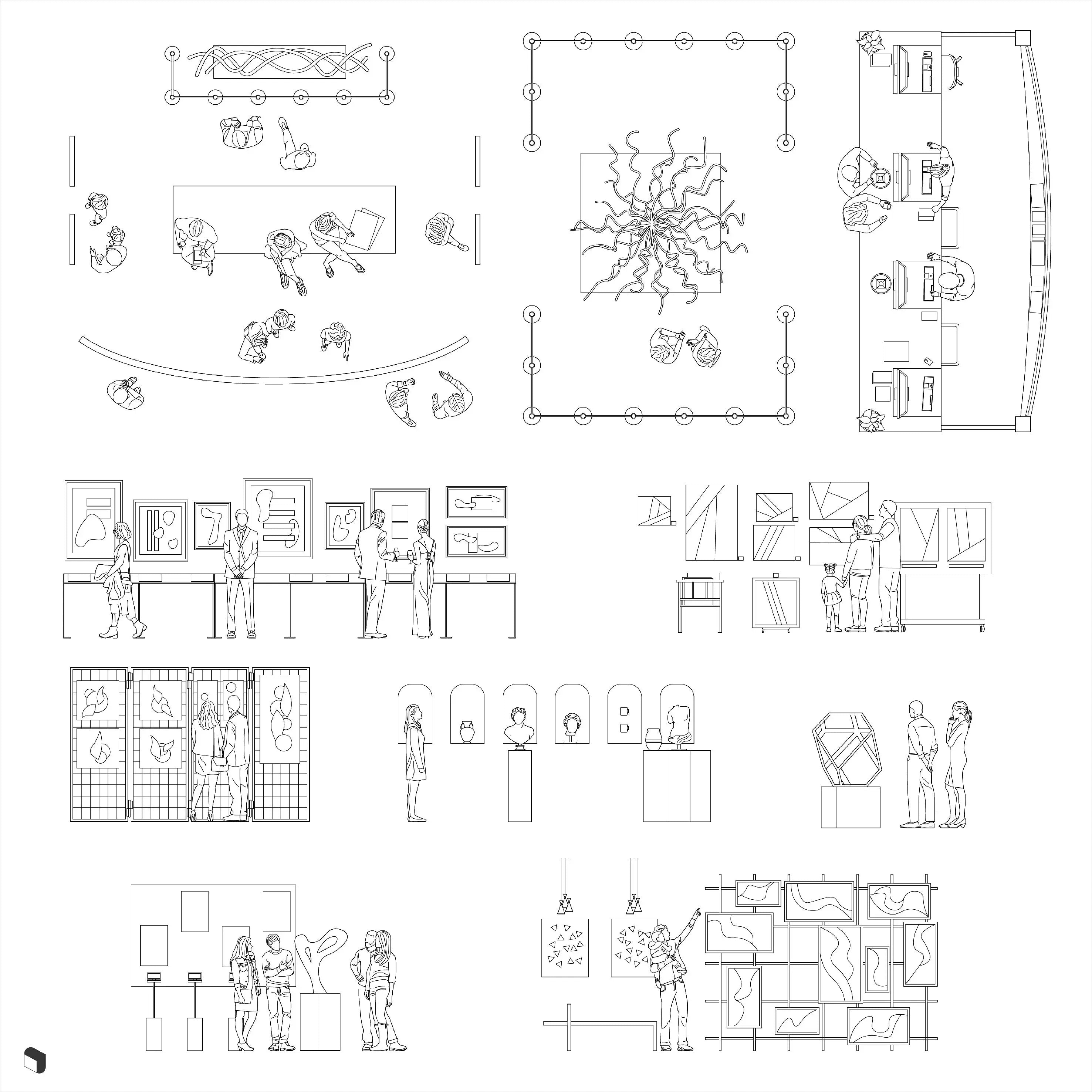 Cad Exhibition Setups Digital Artwork drawings | Toffu Co