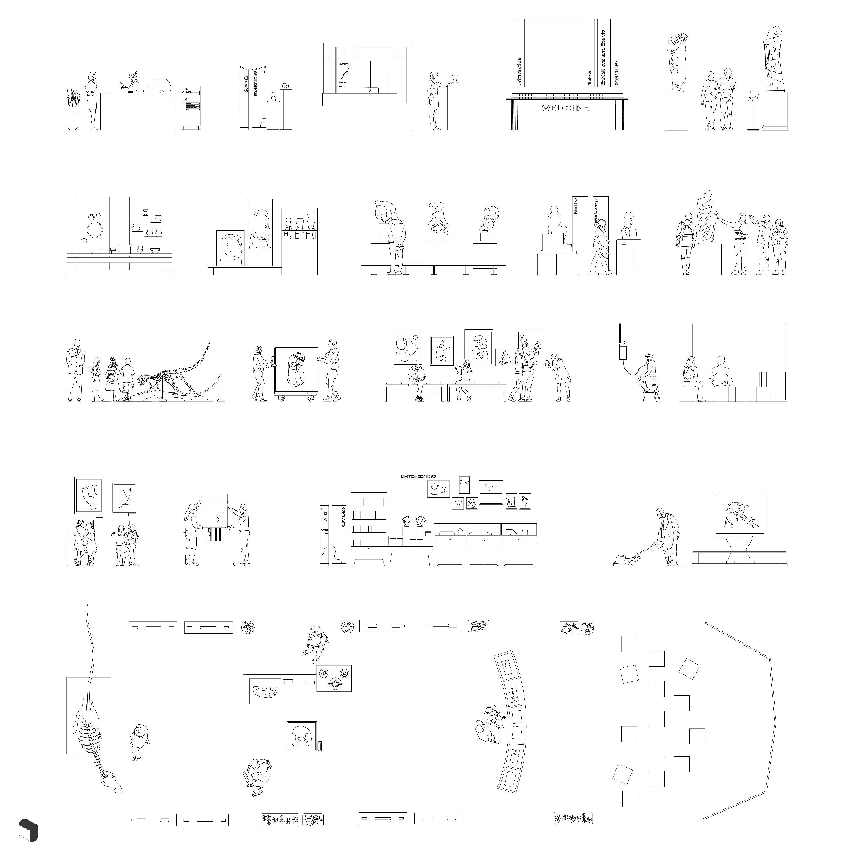 Cad Museum Setups Digital Artwork drawings | Toffu Co