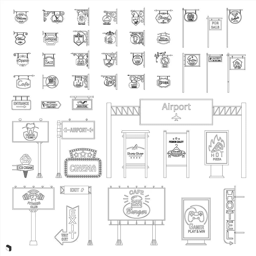 Cad Signboards Uncategorized drawings | Toffu Co
