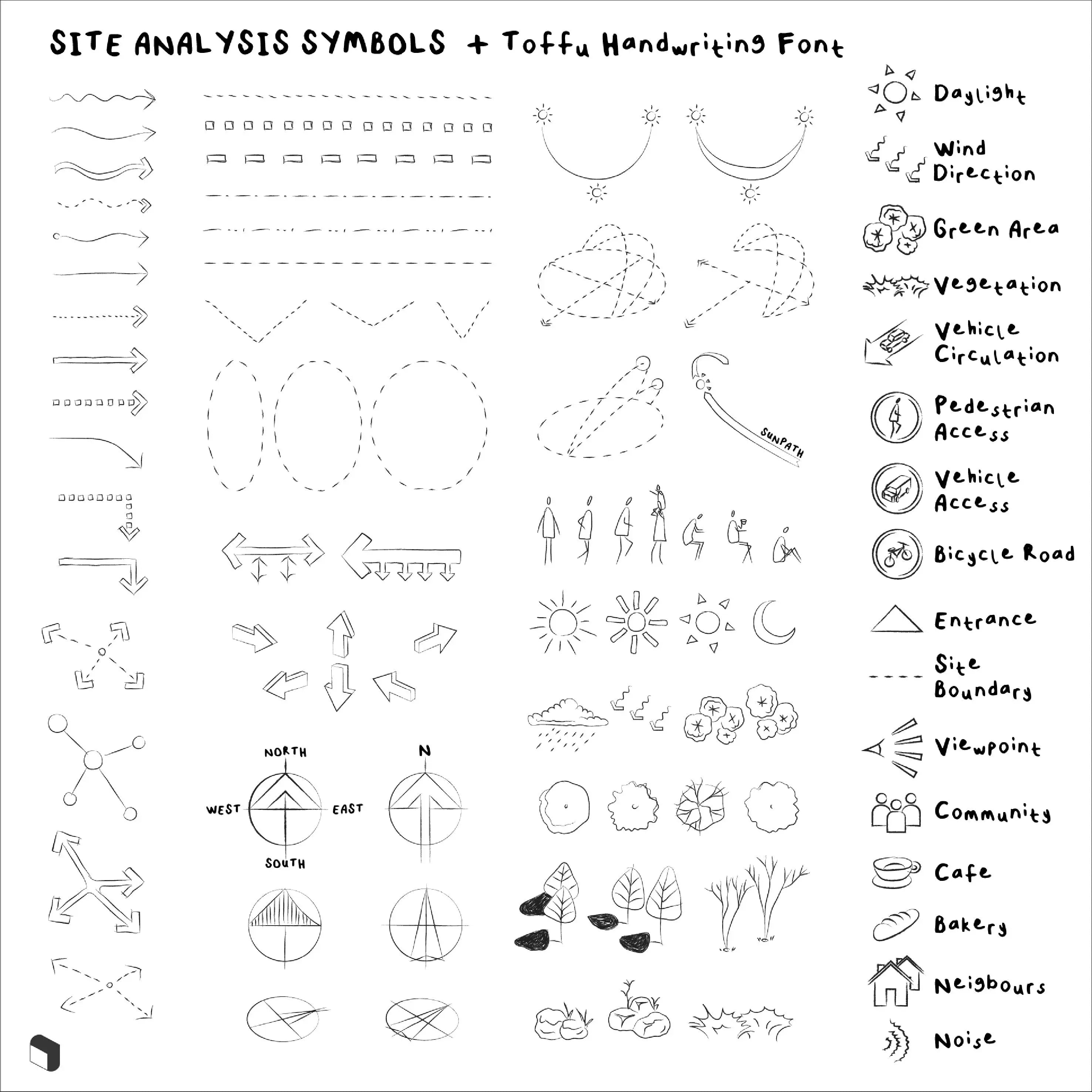 Cad Site Analysis Flat Icons Uncategorized drawings | Toffu Co